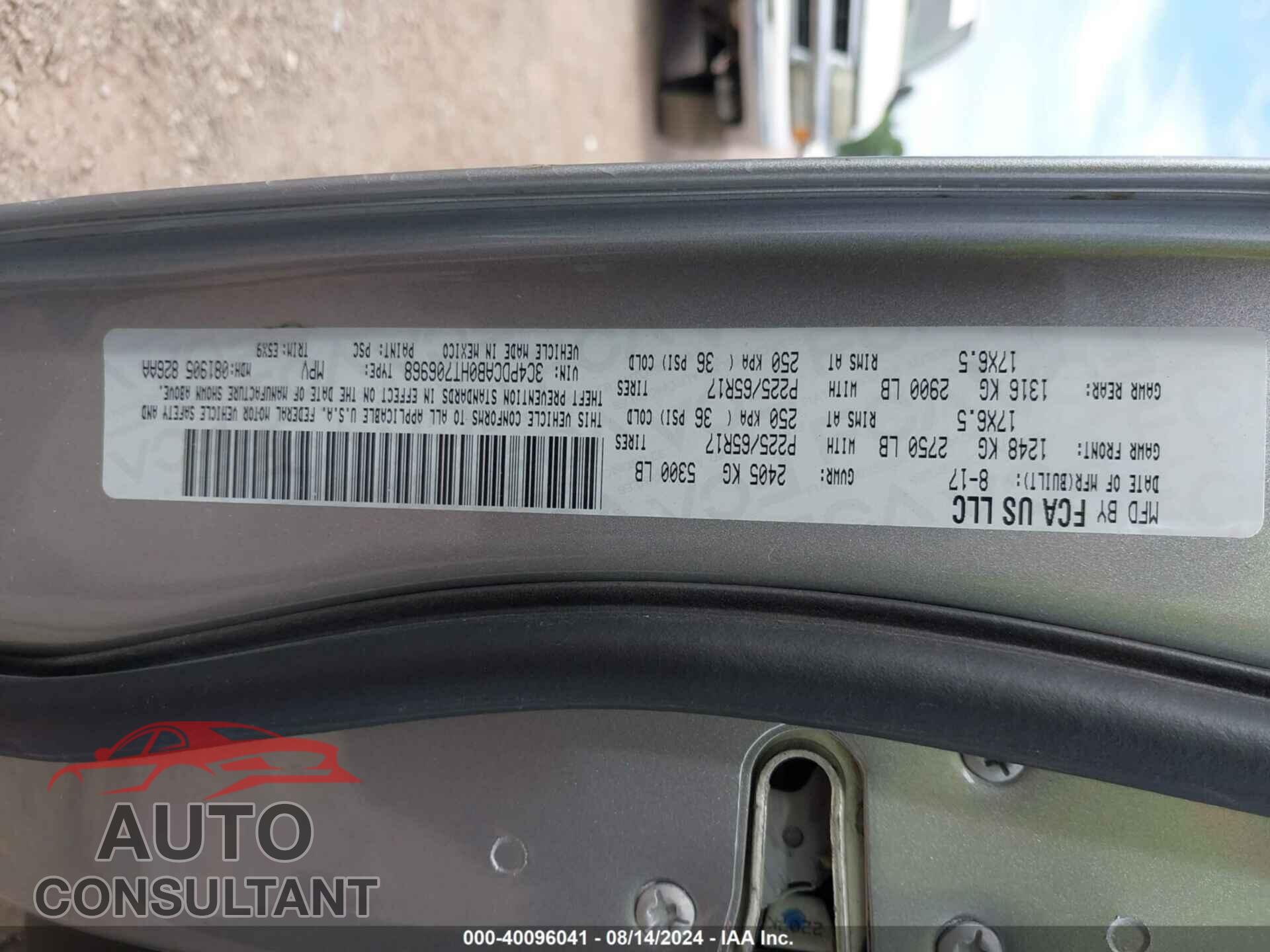 DODGE JOURNEY 2017 - 3C4PDCAB0HT706968