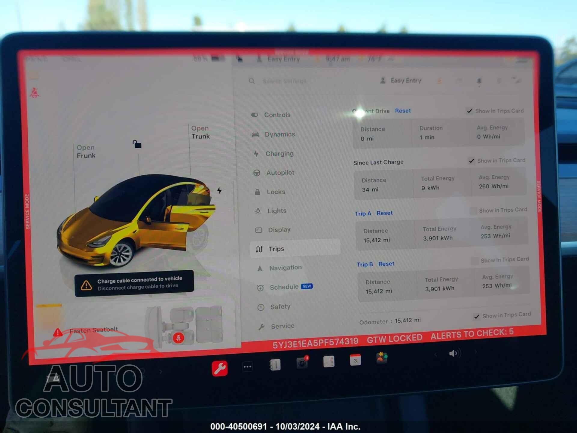TESLA MODEL 3 2023 - 5YJ3E1EA5PF574319