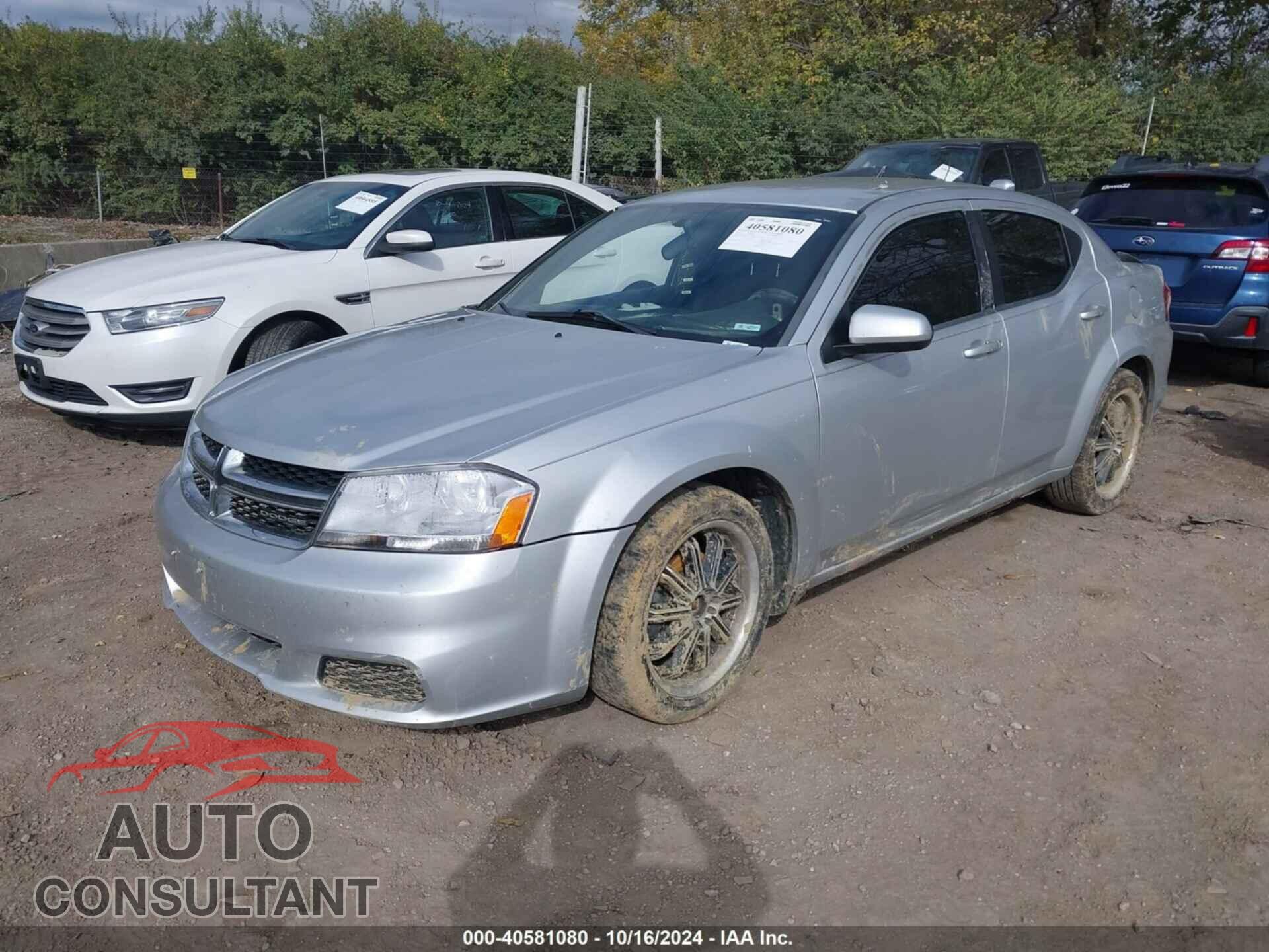 DODGE AVENGER 2012 - 1C3CDZCB8CN161680