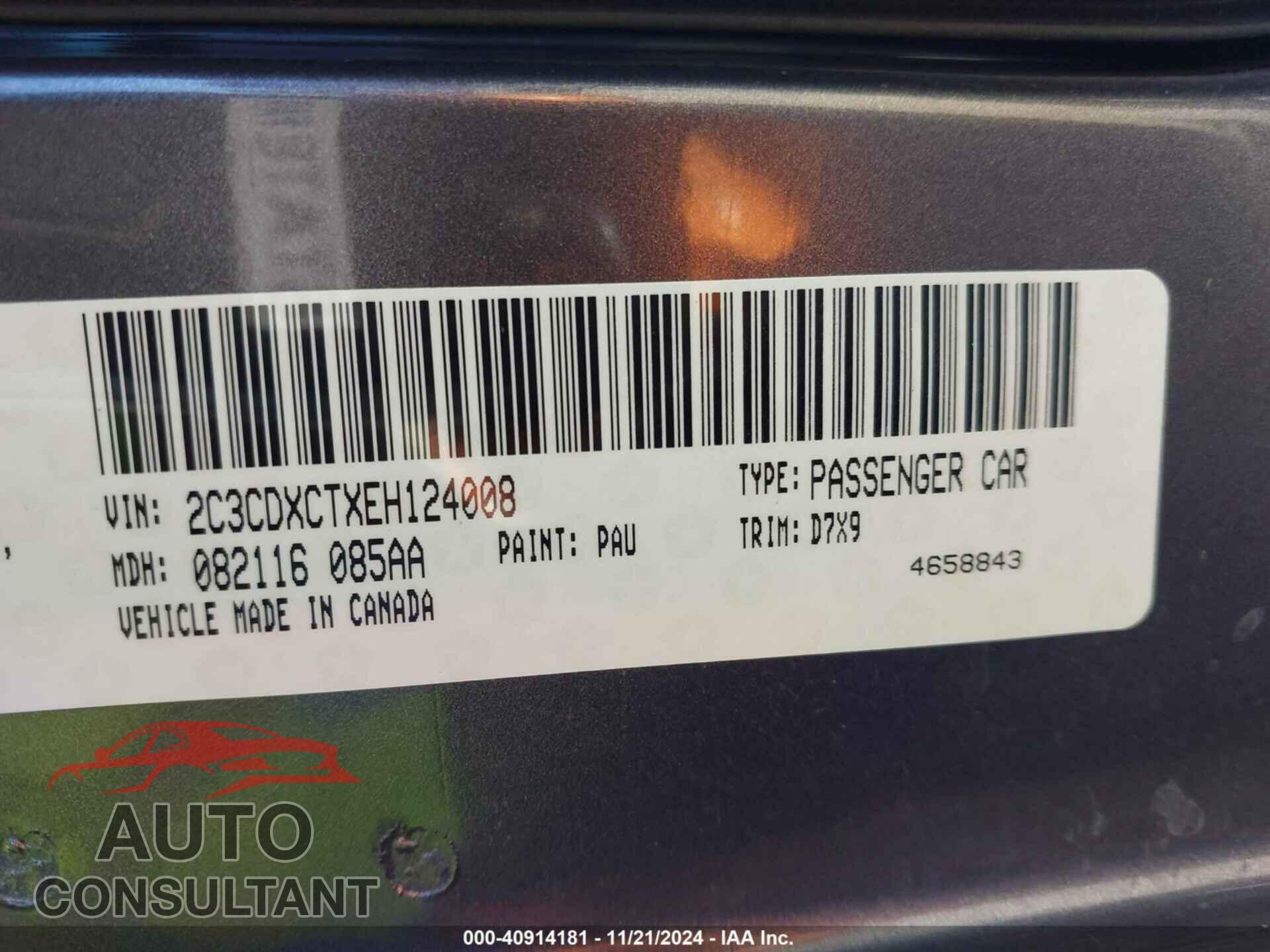 DODGE CHARGER 2014 - 2C3CDXCTXEH124008