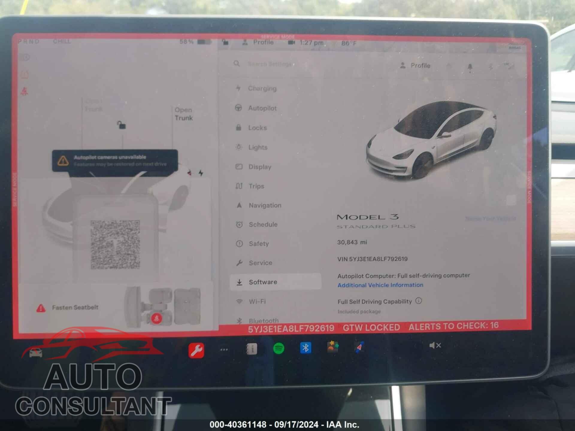 TESLA MODEL 3 2020 - 5YJ3E1EA8LF792619