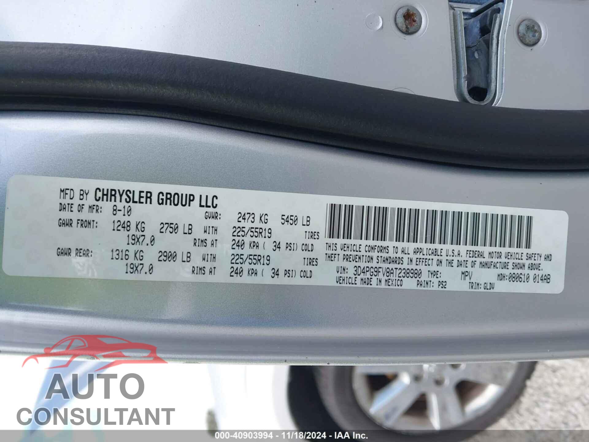 DODGE JOURNEY 2010 - 3D4PG9FV8AT238980