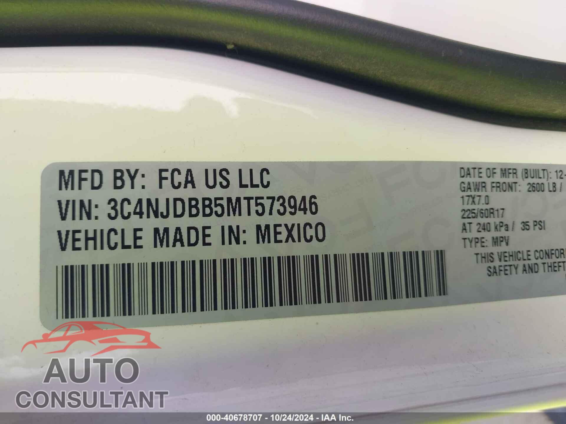 JEEP COMPASS 2021 - 3C4NJDBB5MT573946