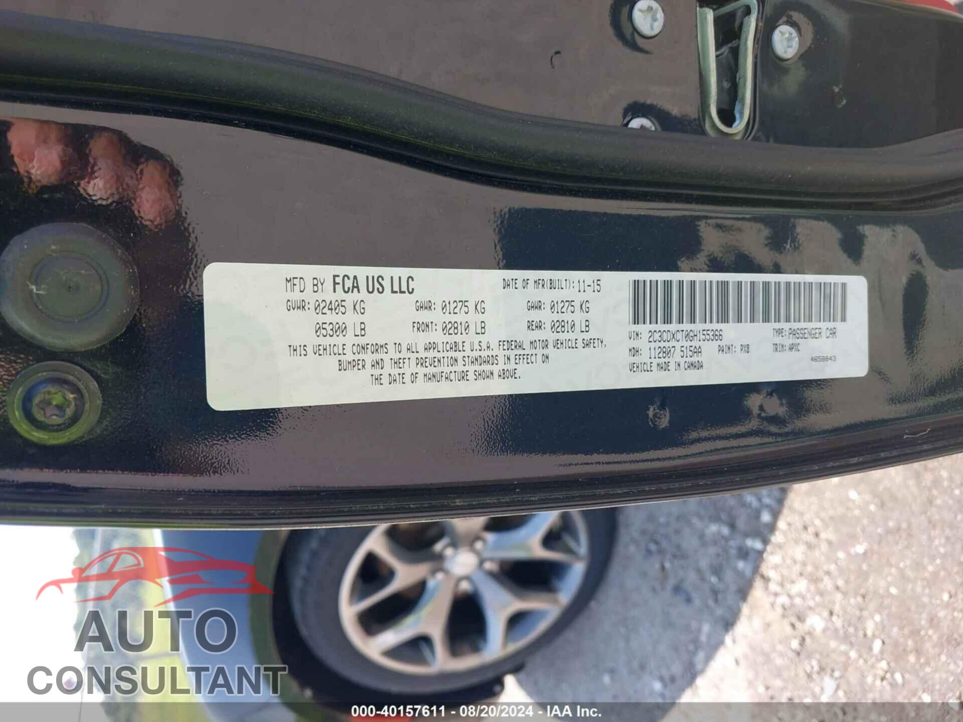 DODGE CHARGER 2016 - 2C3CDXCT0GH155366