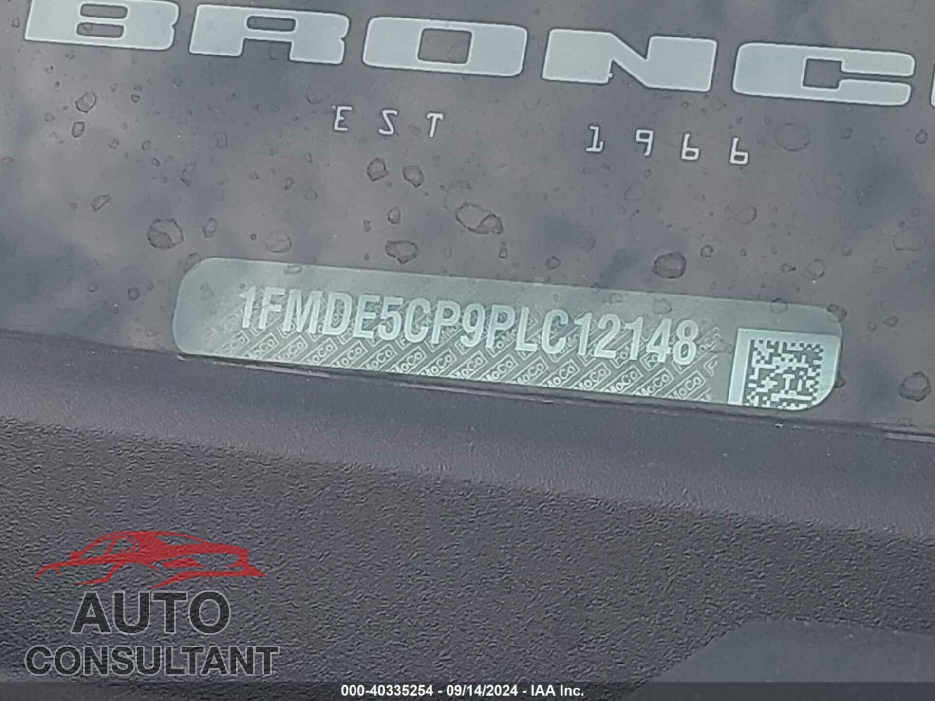 FORD BRONCO 2023 - 1FMDE5CP9PLC12148