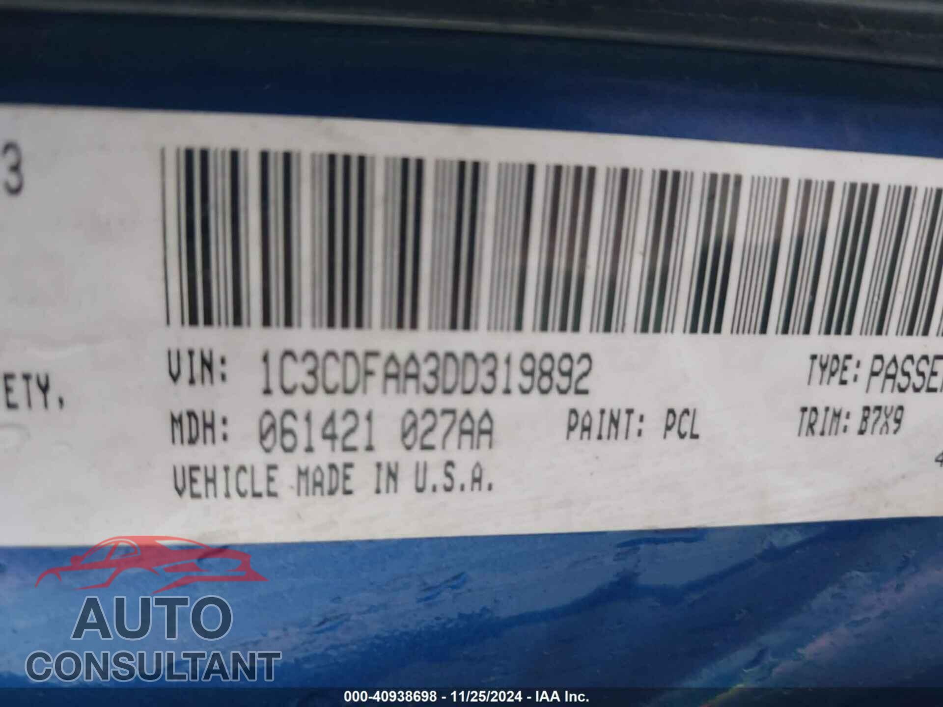 DODGE DART 2013 - 1C3CDFAH9DD319053
