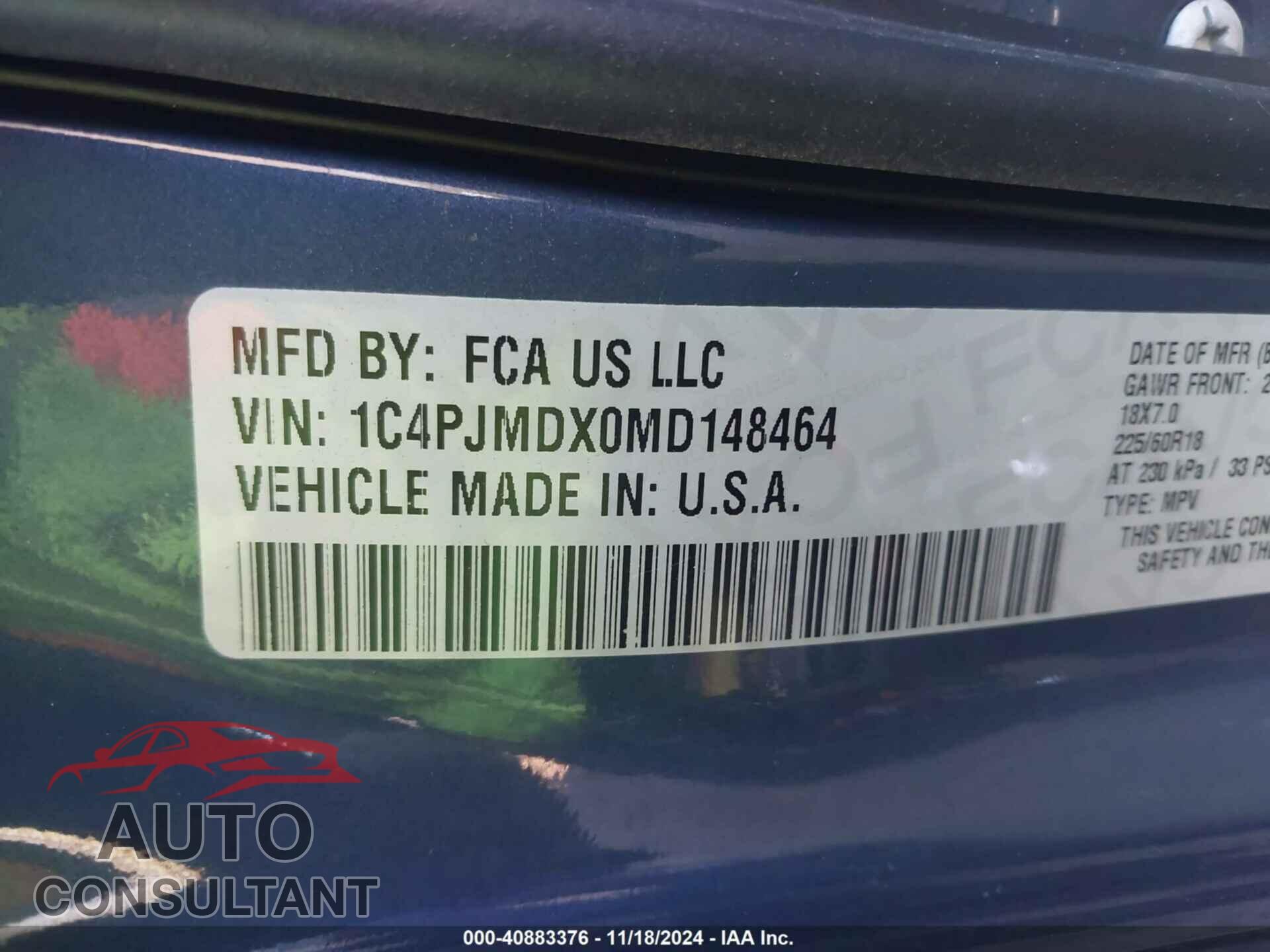 JEEP CHEROKEE 2021 - 1C4PJMDX0MD148464