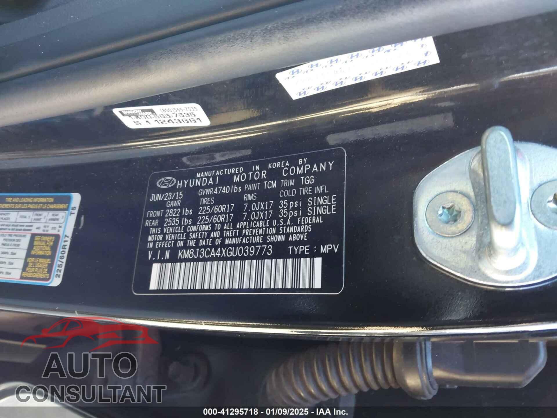 HYUNDAI TUCSON 2016 - KM8J3CA4XGU039773