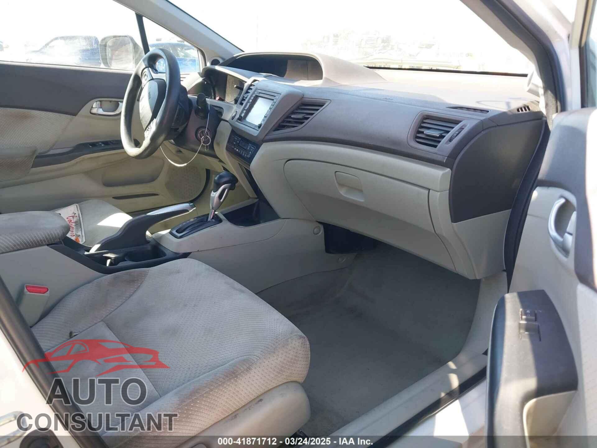 HONDA CIVIC HYBRID 2012 - JHMFB4F26CS003495