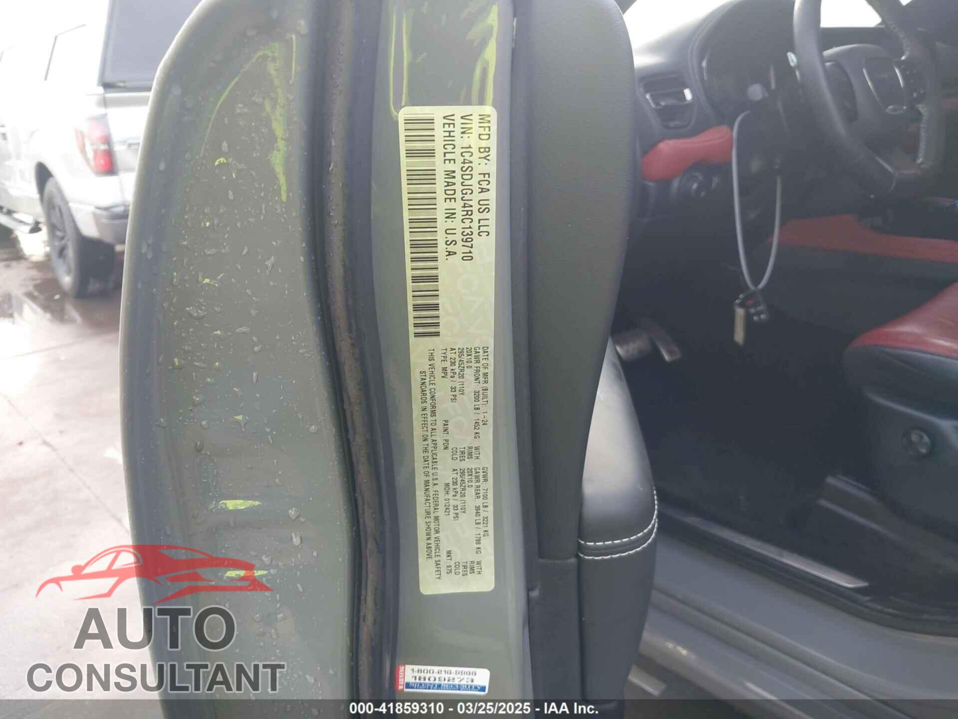 DODGE DURANGO 2024 - 1C4SDJGJ4RC139710