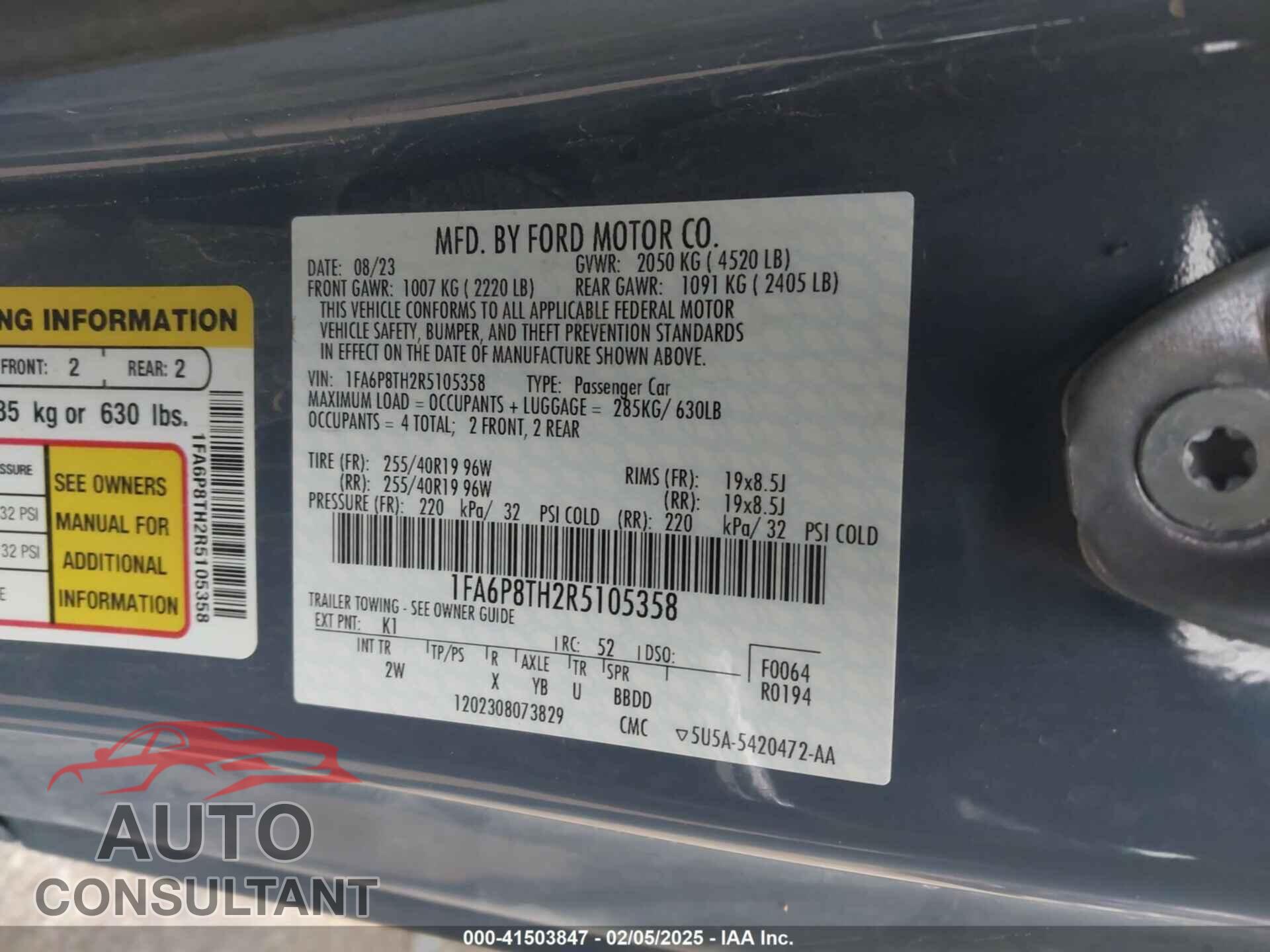 FORD MUSTANG 2024 - 1FA6P8TH2R5105358