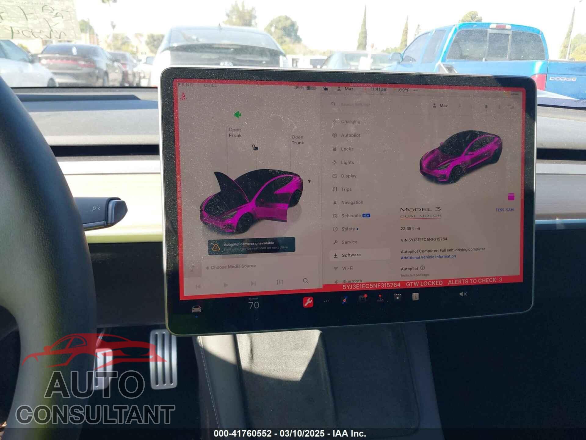 TESLA MODEL 3 2022 - 5YJ3E1EC5NF315764