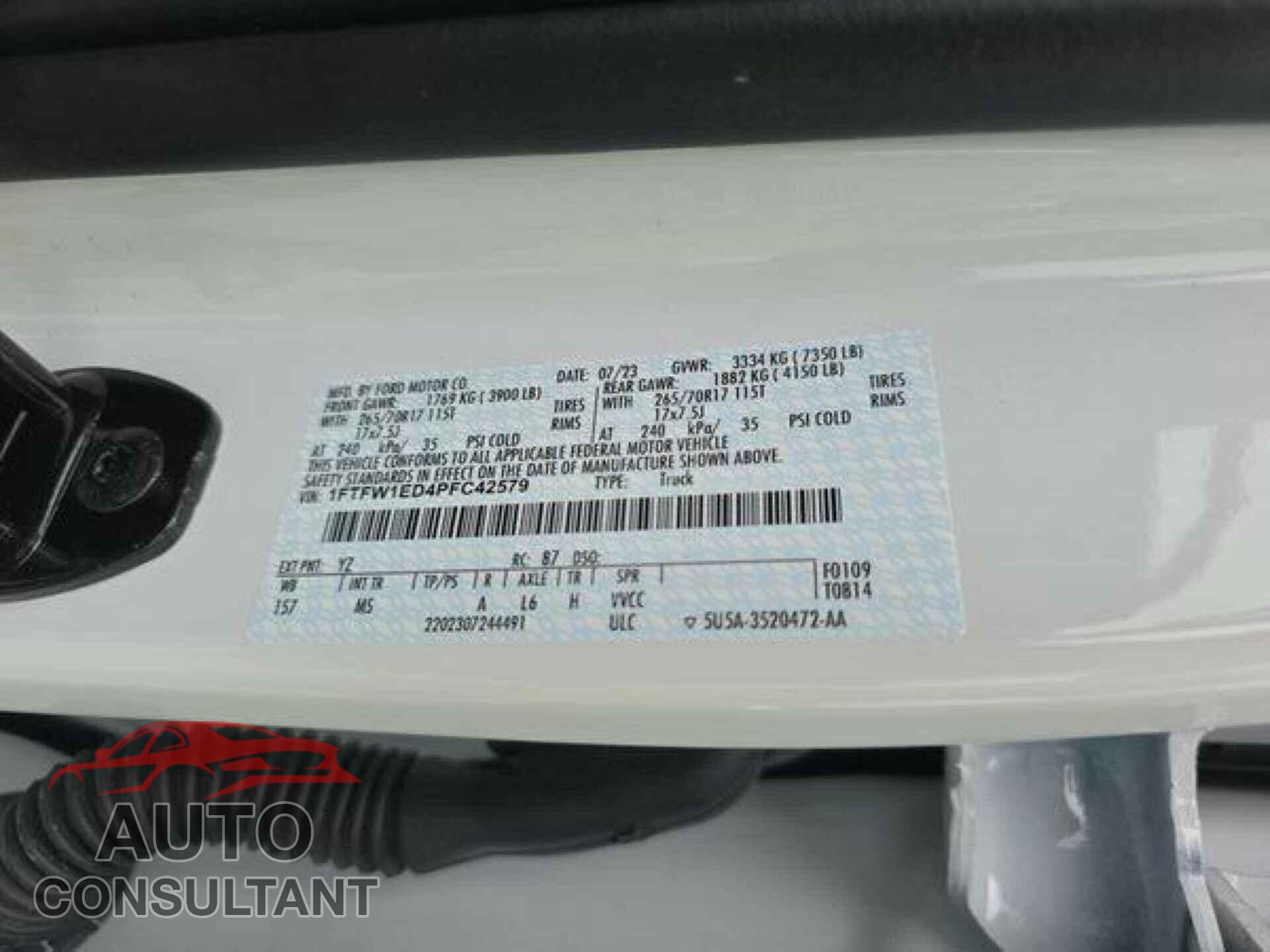 FORD F150 2023 - 1FTFW1ED4PFC42579