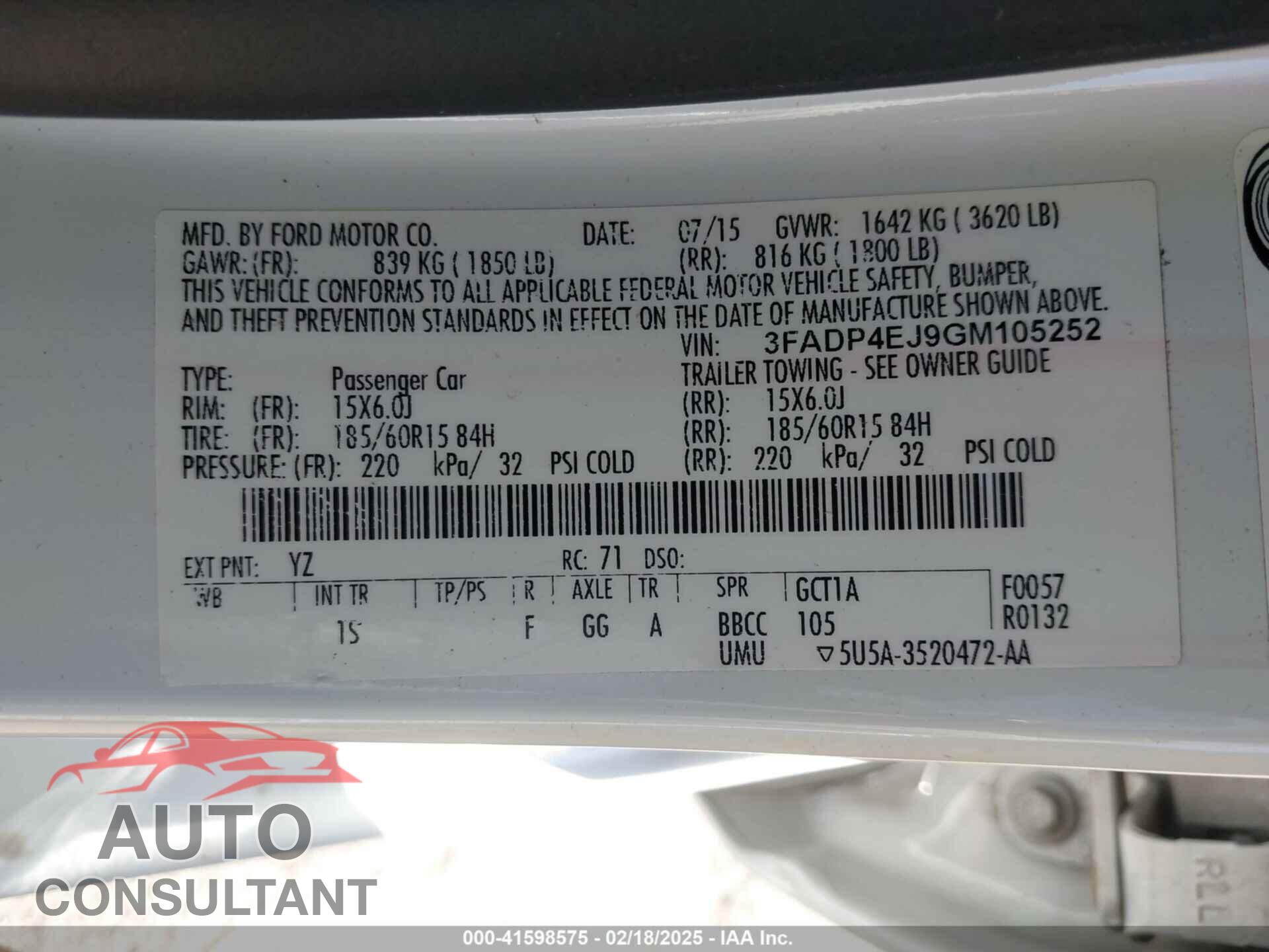 FORD FIESTA 2016 - 3FADP4EJ9GM105252