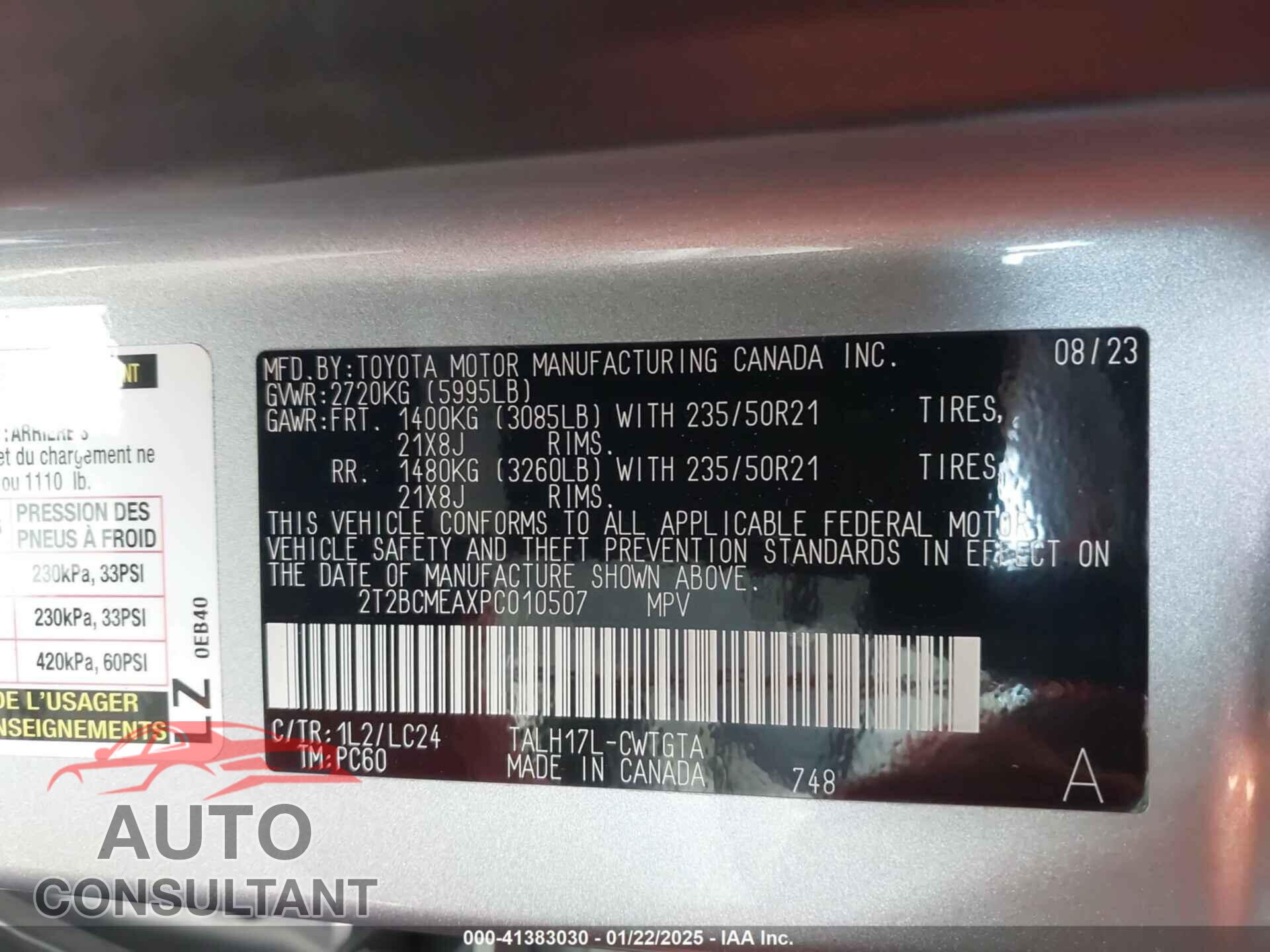 LEXUS RX 500H 2023 - 2T2BCMEAXPC010507