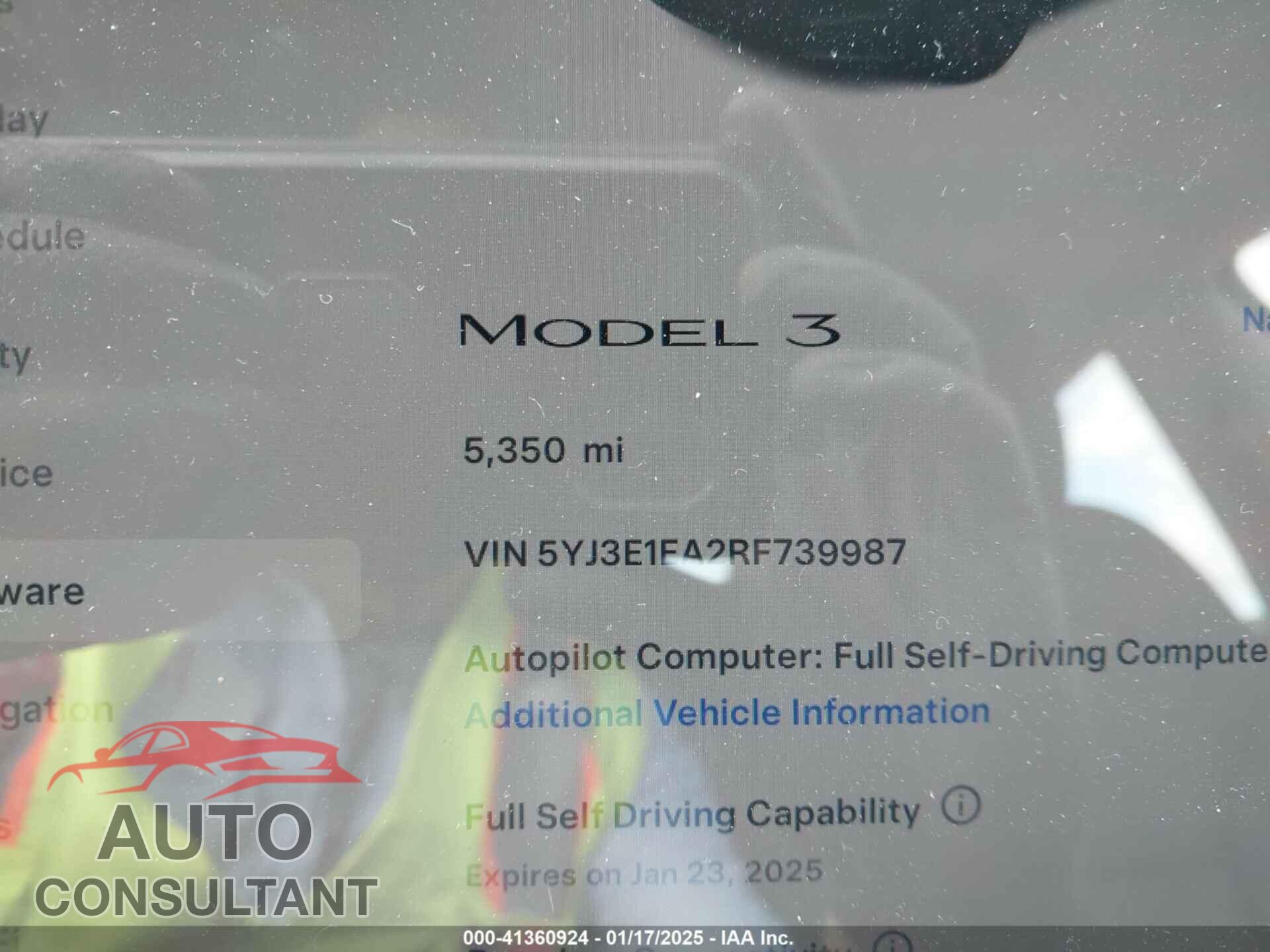 TESLA MODEL 3 2024 - 5YJ3E1EA2RF739987
