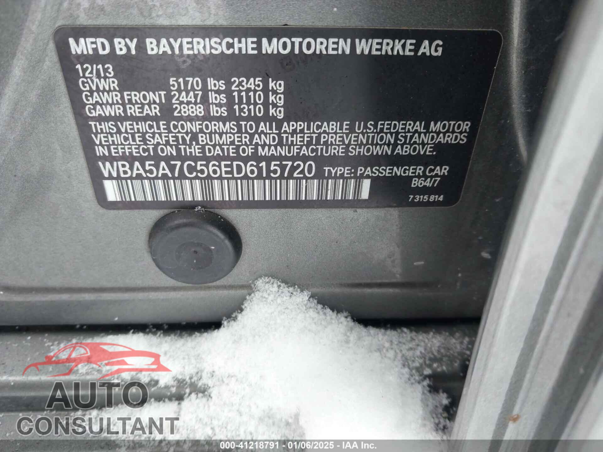 BMW 528I 2014 - WBA5A7C56ED615720