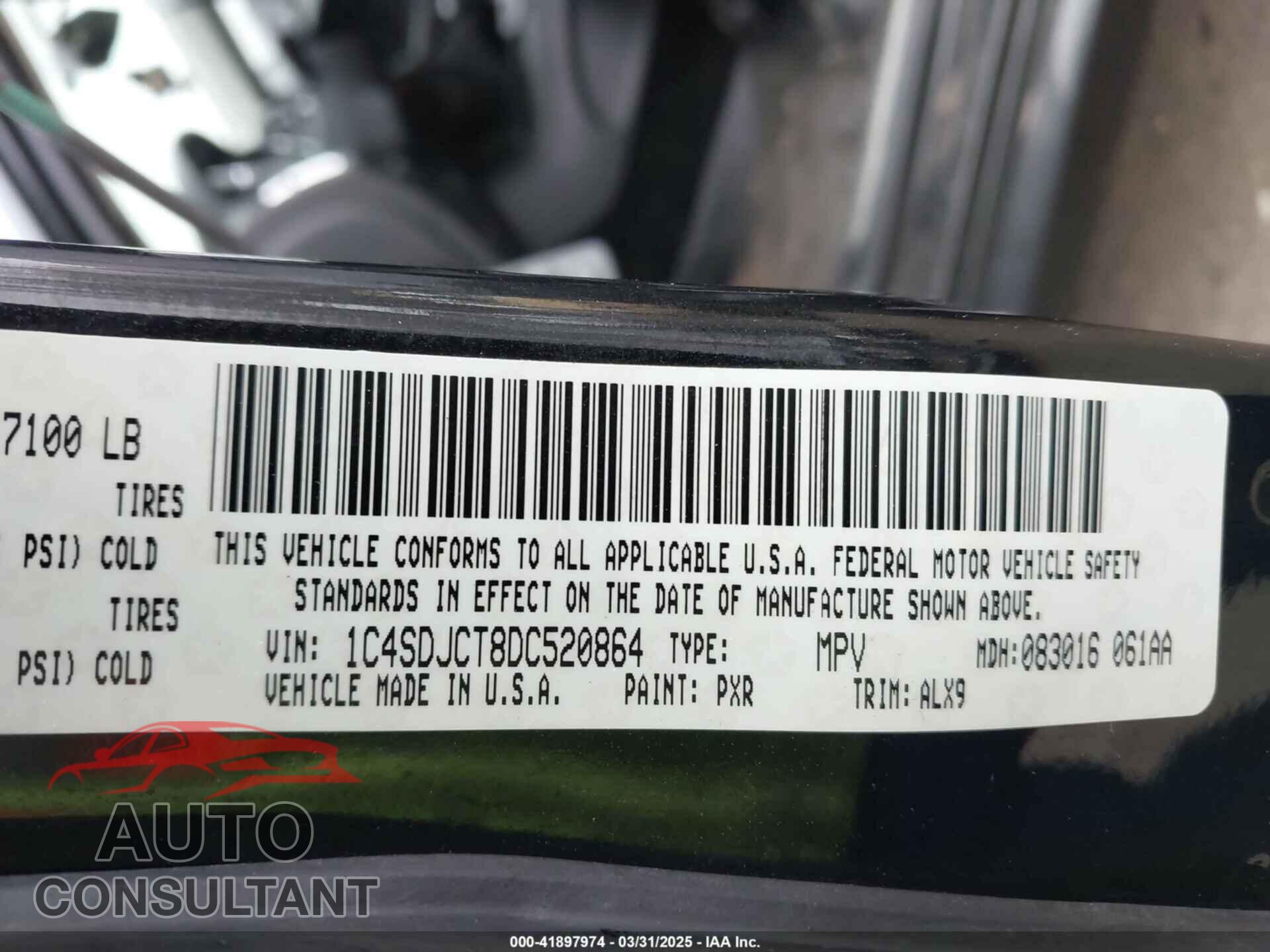 DODGE DURANGO 2013 - 1C4SDJCT8DC520864