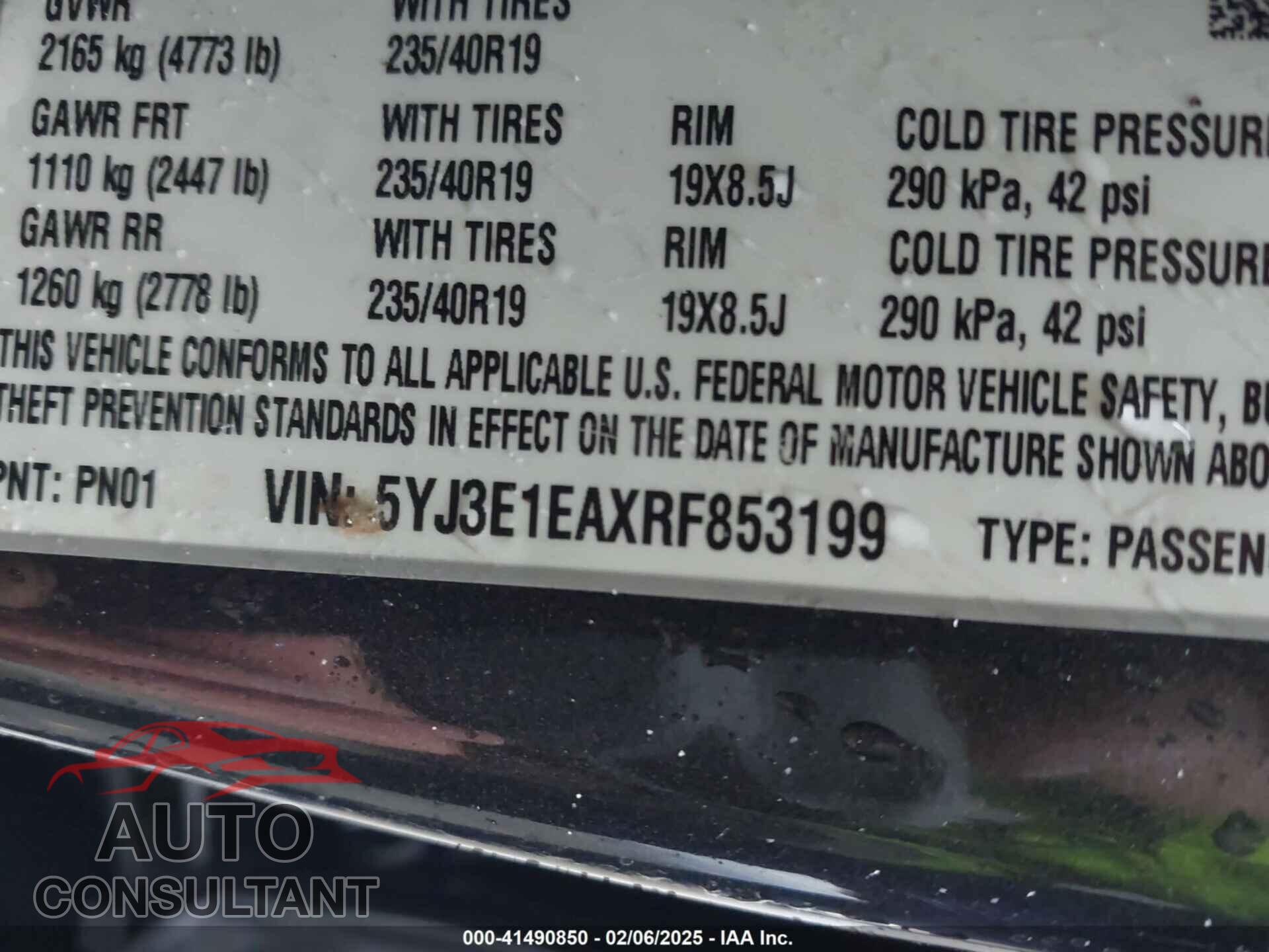 TESLA MODEL 3 2024 - 5YJ3E1EAXRF853199