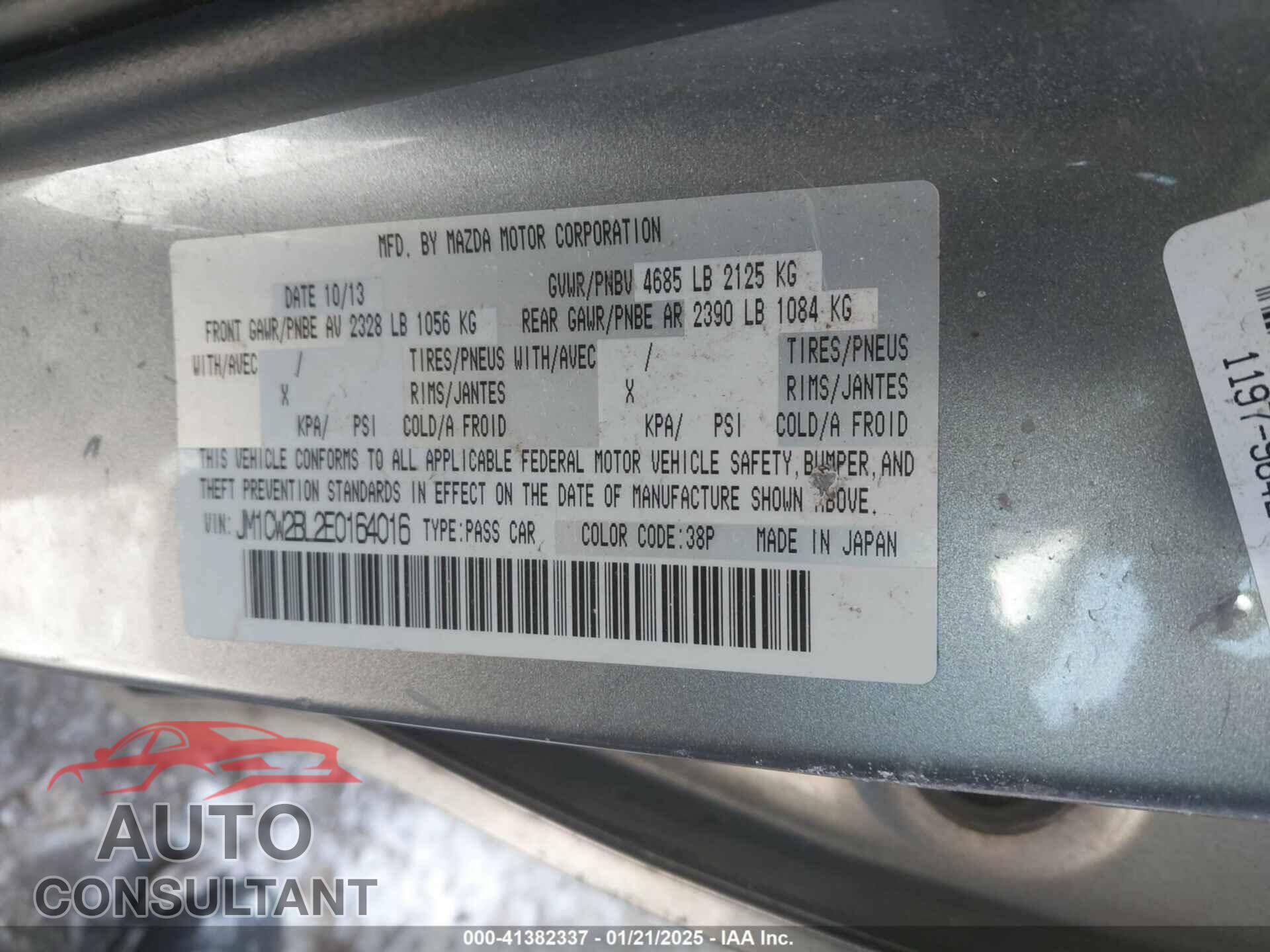MAZDA MAZDA5 2014 - JM1CW2BL2E0164016