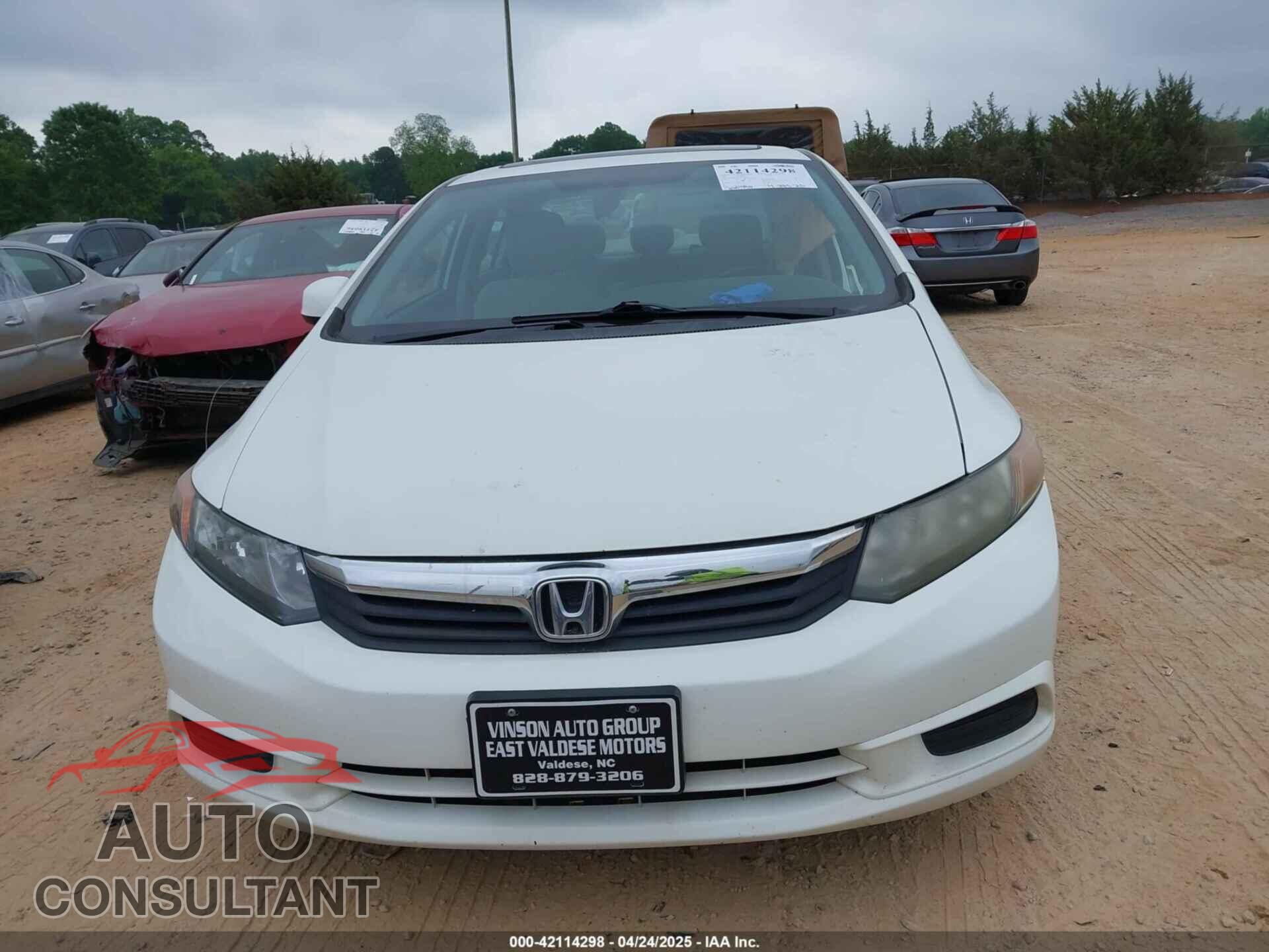 HONDA CIVIC 2012 - 2HGFB2F98CH506487