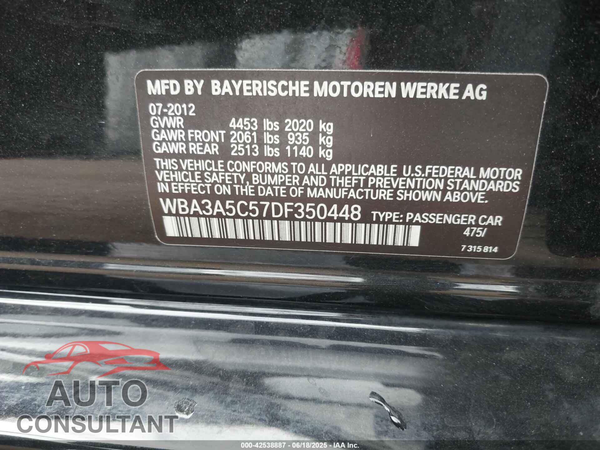 BMW 328I 2013 - WBA3A5C57DF350448
