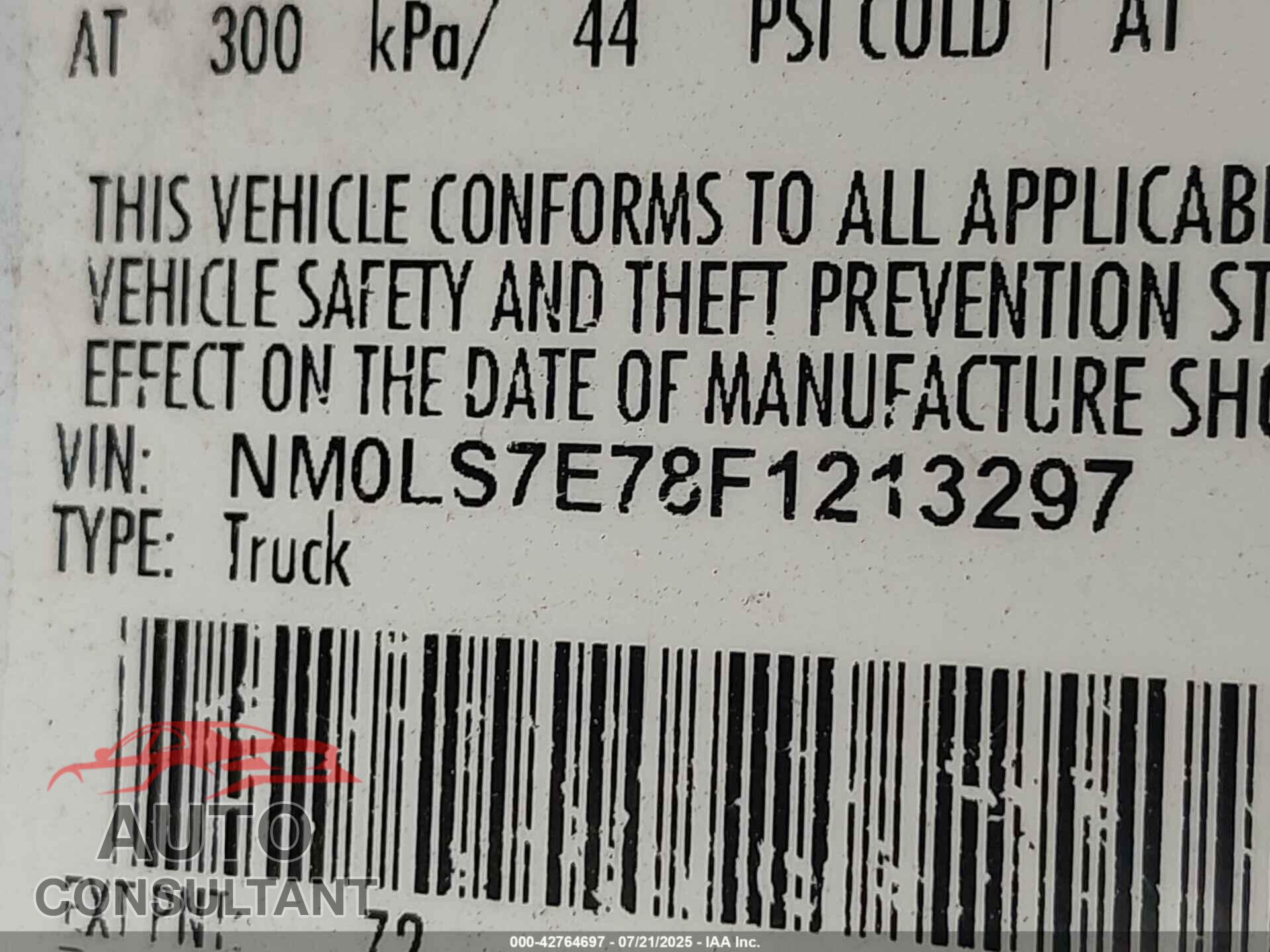 FORD TRANSIT CONNECT 2015 - NM0LS7E78F1213297
