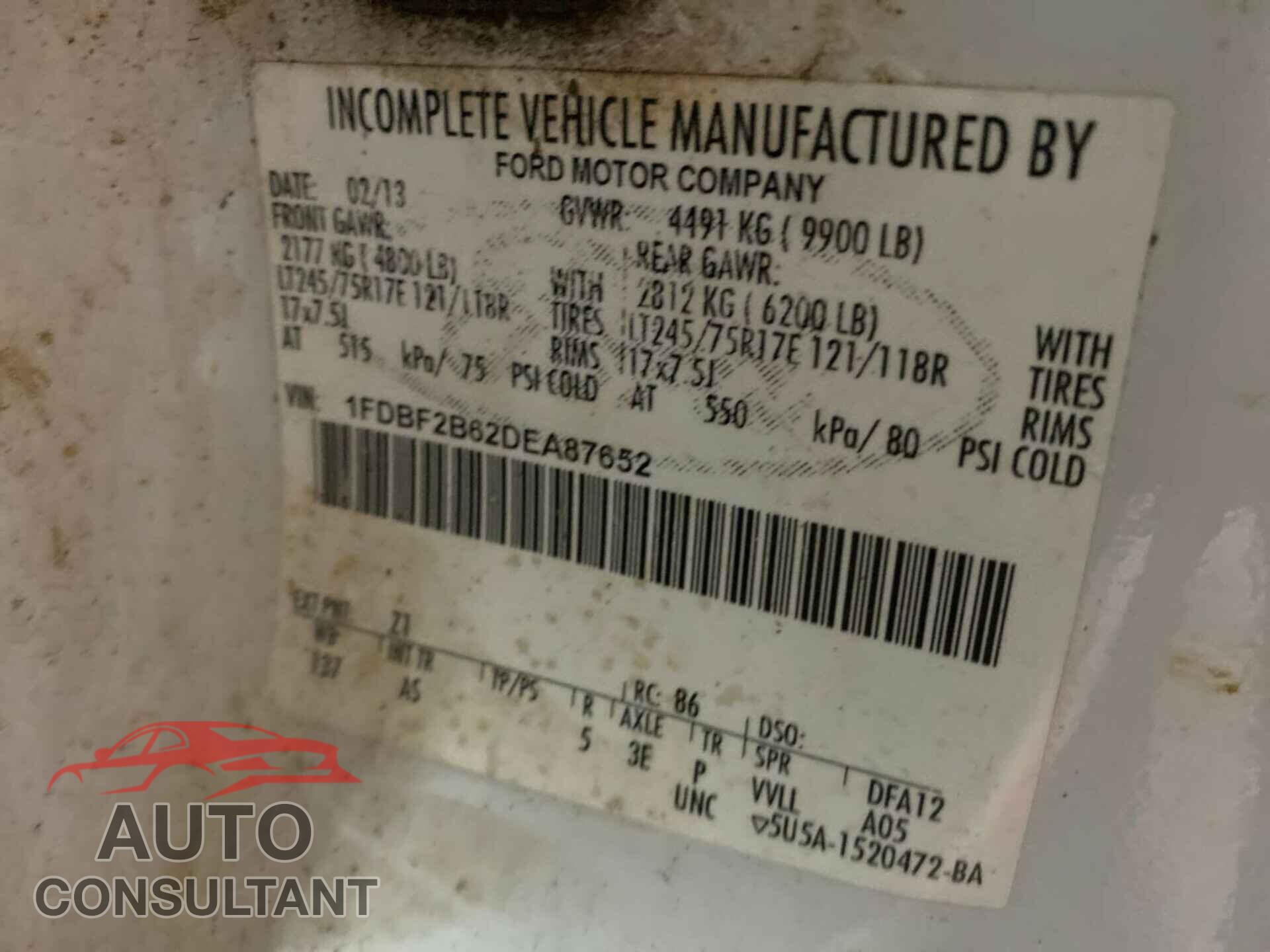 FORD F-250 2013 - 1FDBF2B62DEA87652
