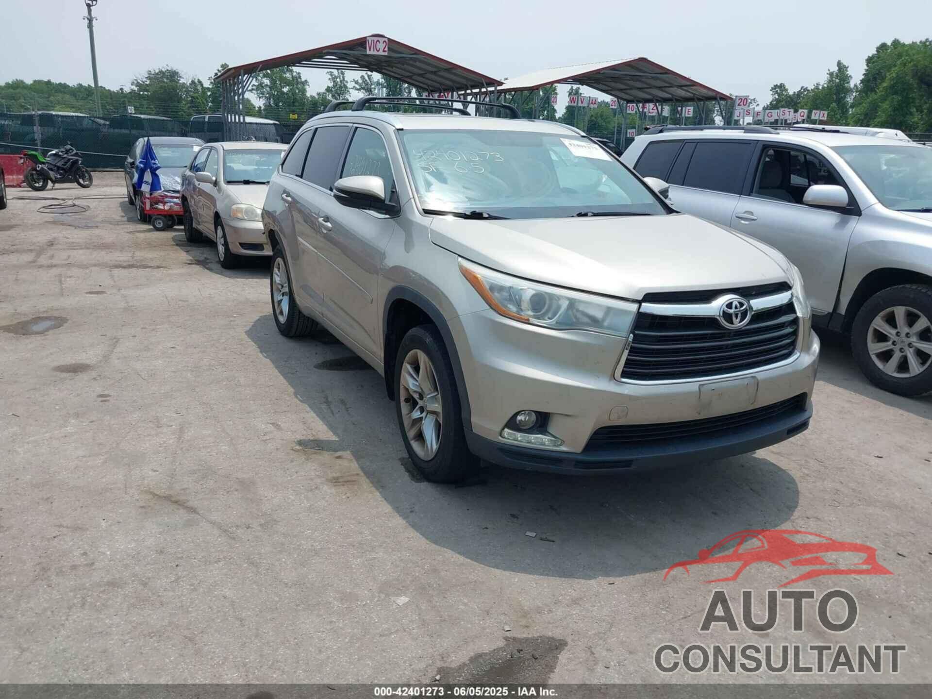 TOYOTA HIGHLANDER 2015 - 5TDDKRFH0FS097834