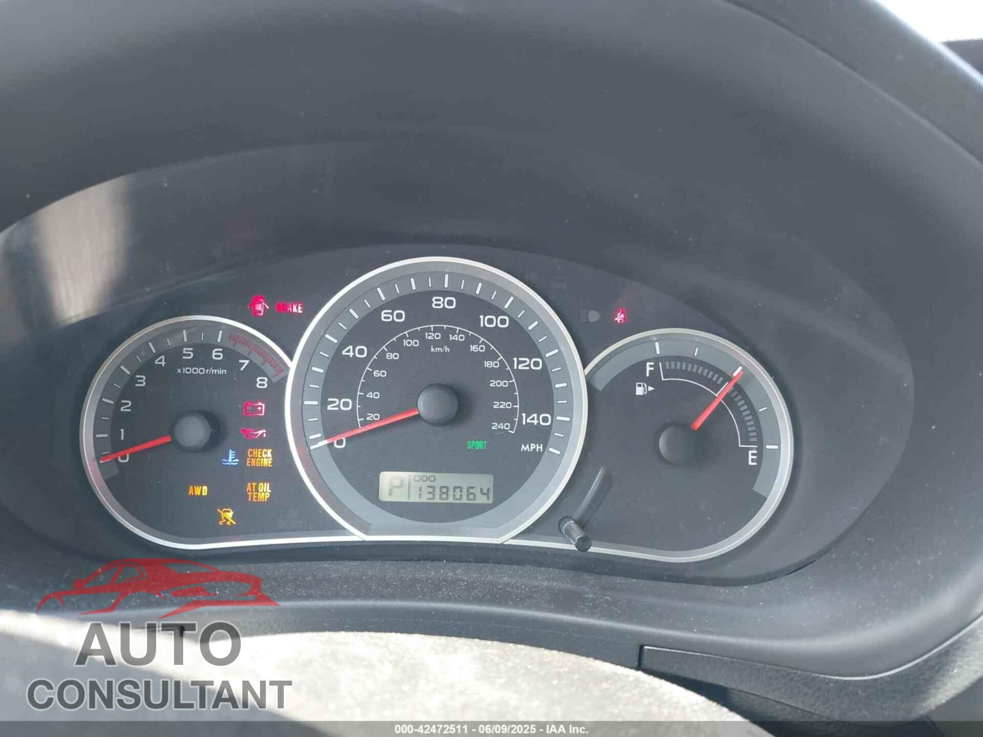 SUBARU IMPREZA 2010 - JF1GH6A67AH824616