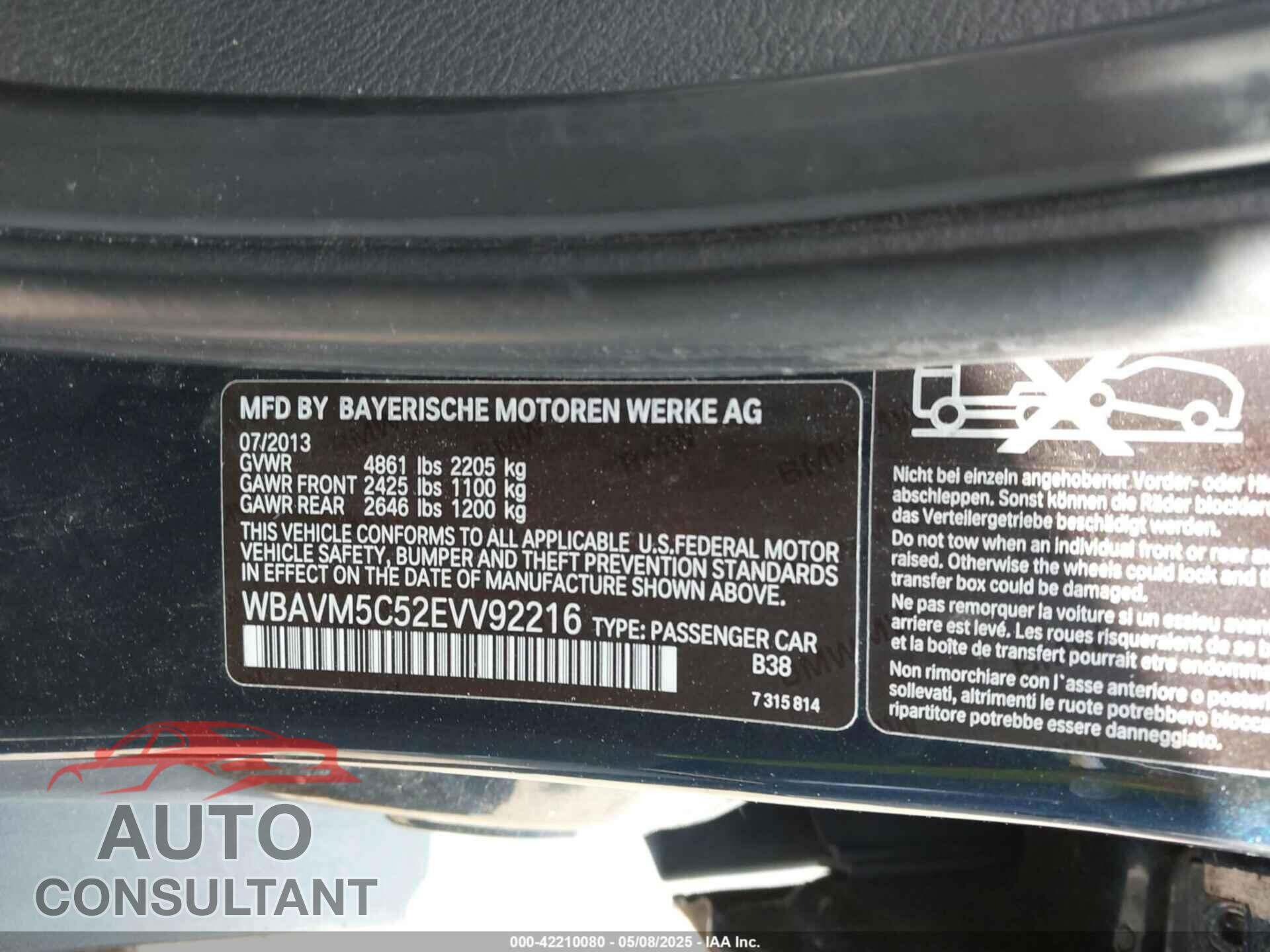 BMW X1 2014 - WBAVM5C52EVV92216