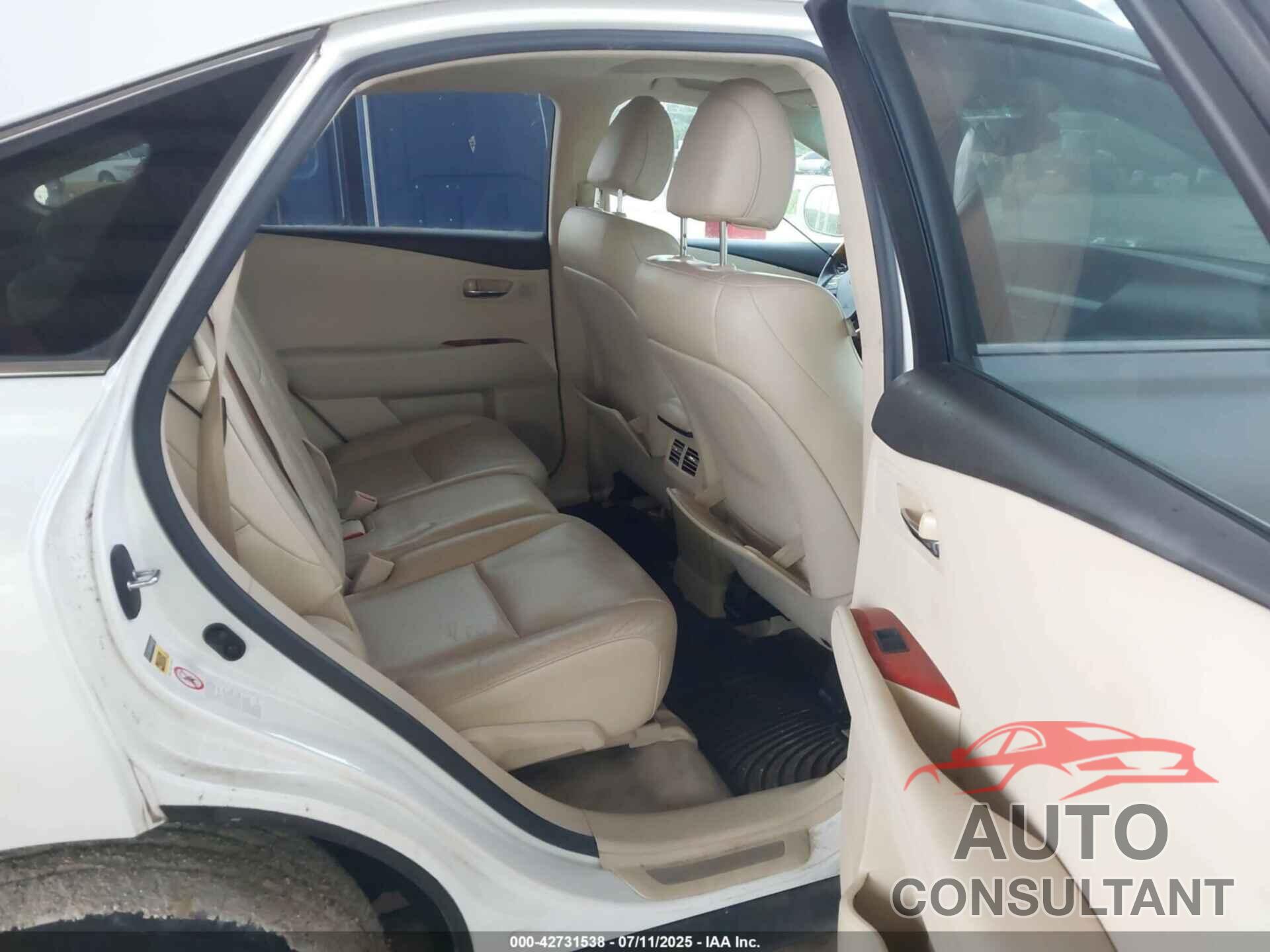 LEXUS RX 350 2010 - 2T2BK1BA5AC009195