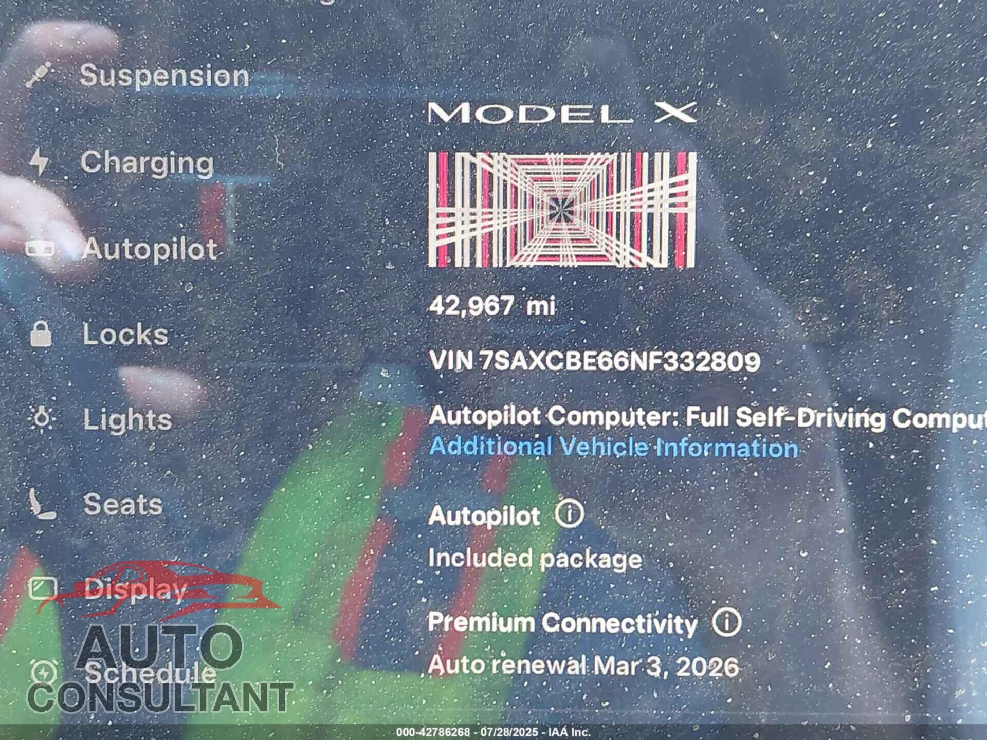 TESLA MODEL X 2022 - 7SAXCBE66NF332809