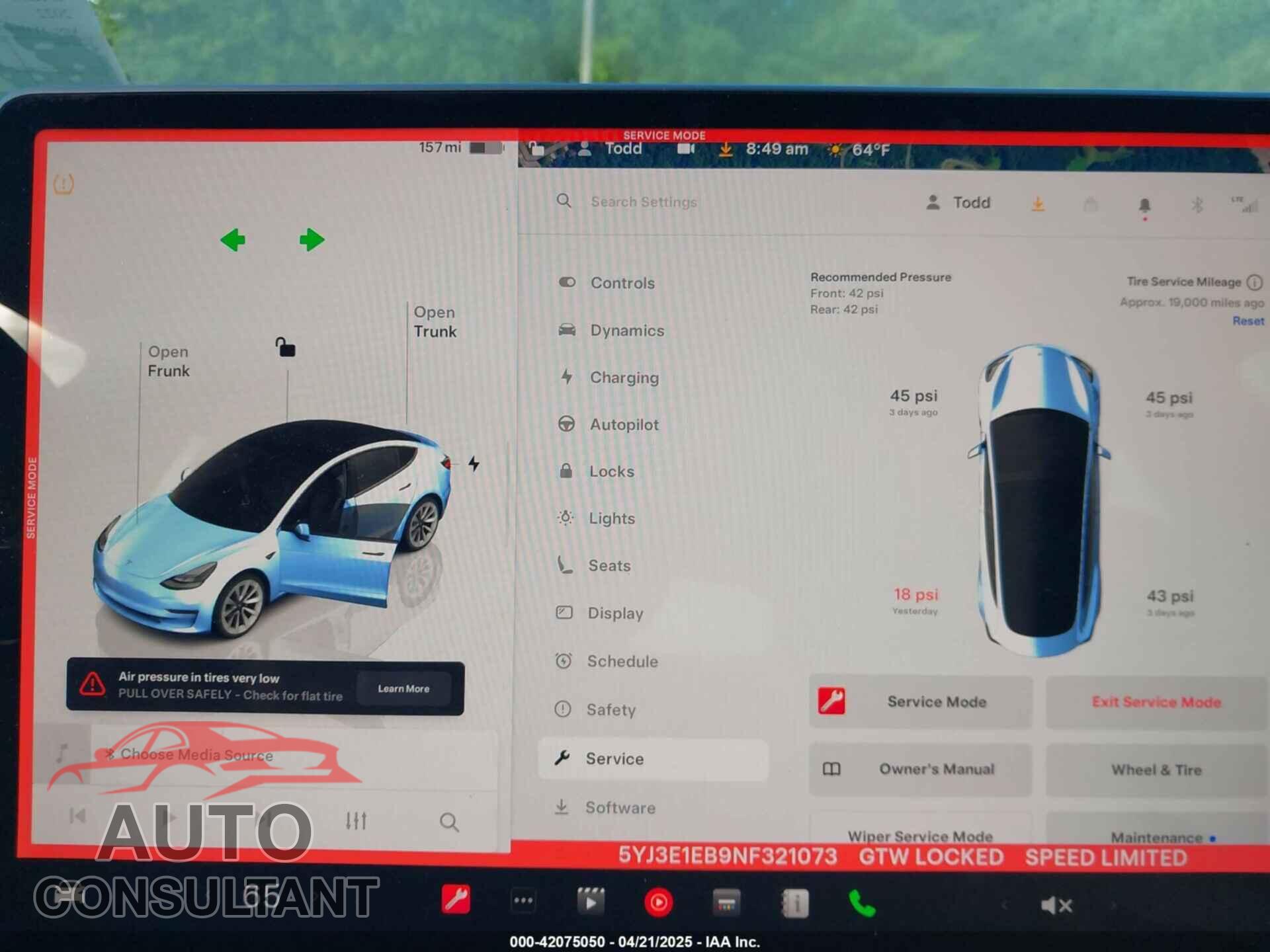 TESLA MODEL 3 2022 - 5YJ3E1EB9NF321073