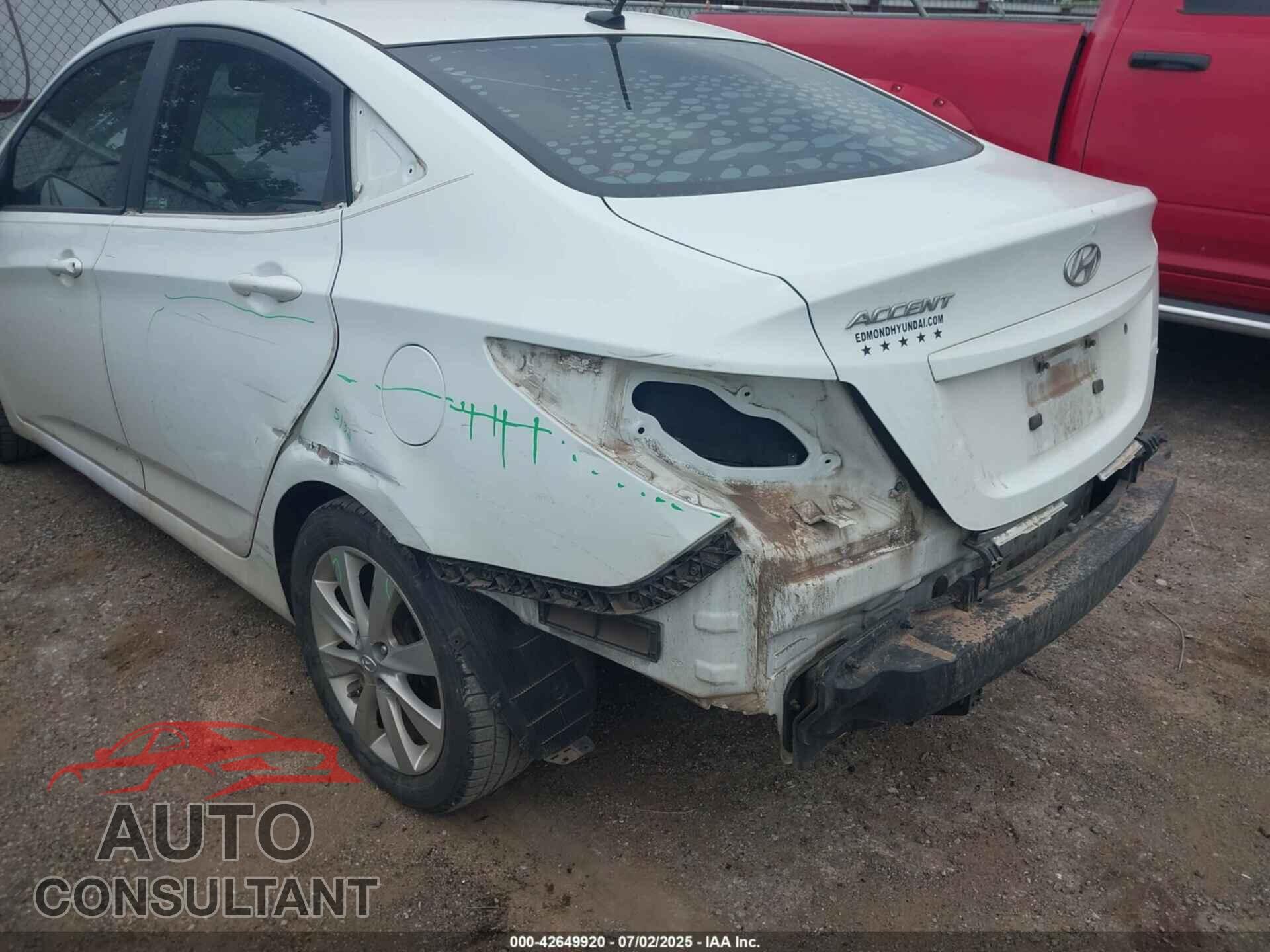 HYUNDAI ACCENT 2013 - KMHCU4AE2DU376776