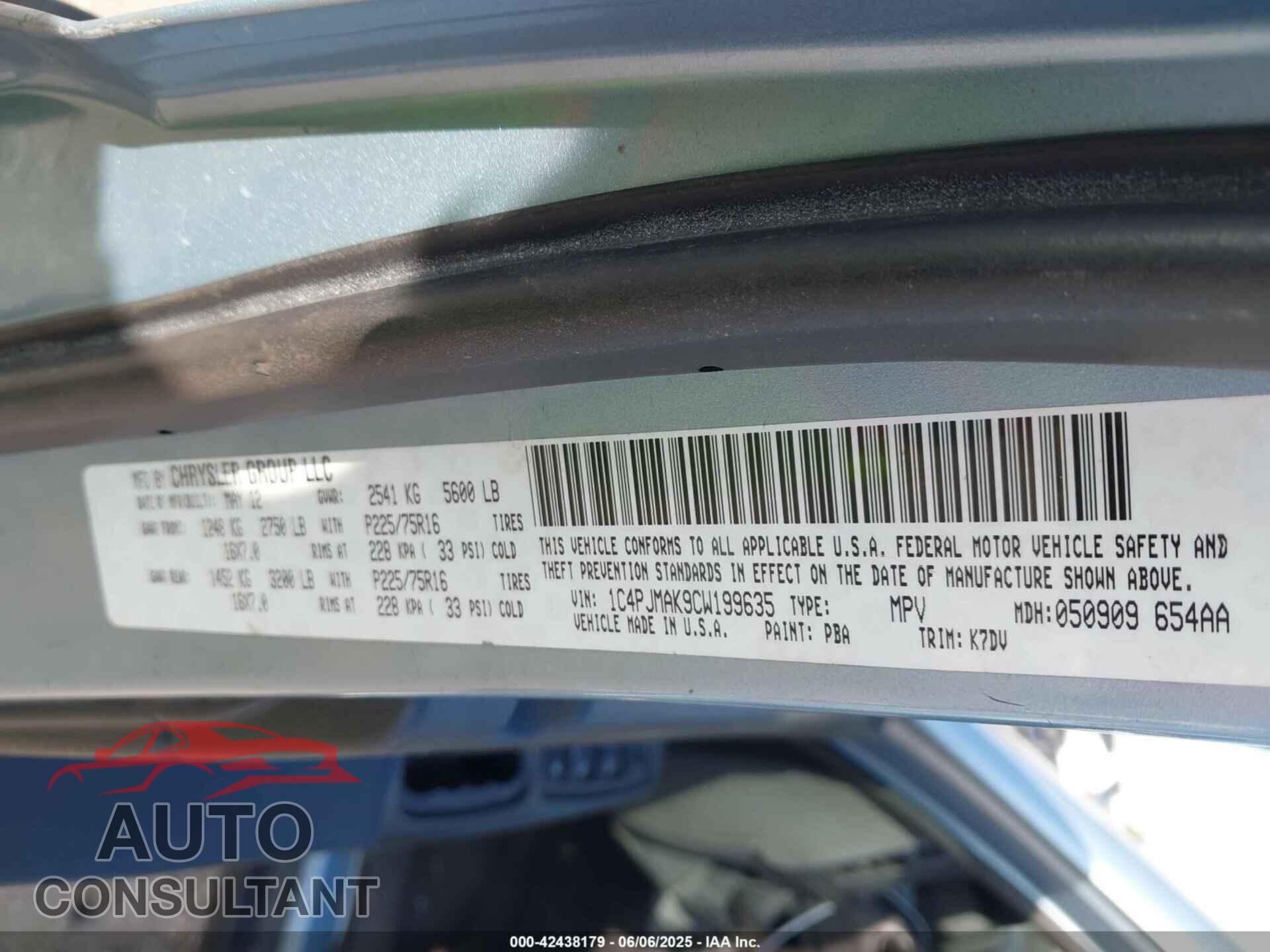 JEEP LIBERTY 2012 - 1C4PJMAK9CW199635