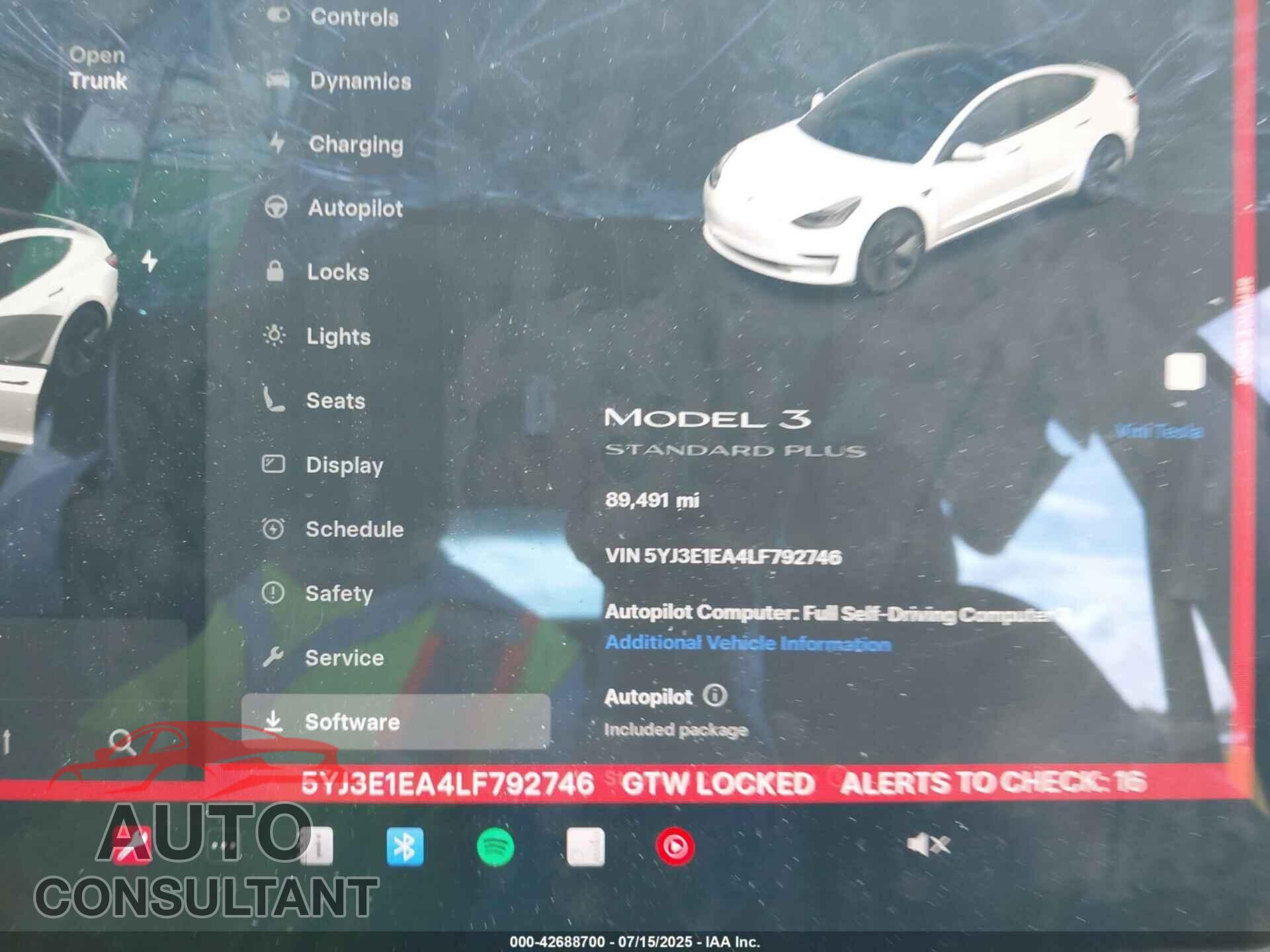 TESLA MODEL 3 2020 - 5YJ3E1EA4LF792746