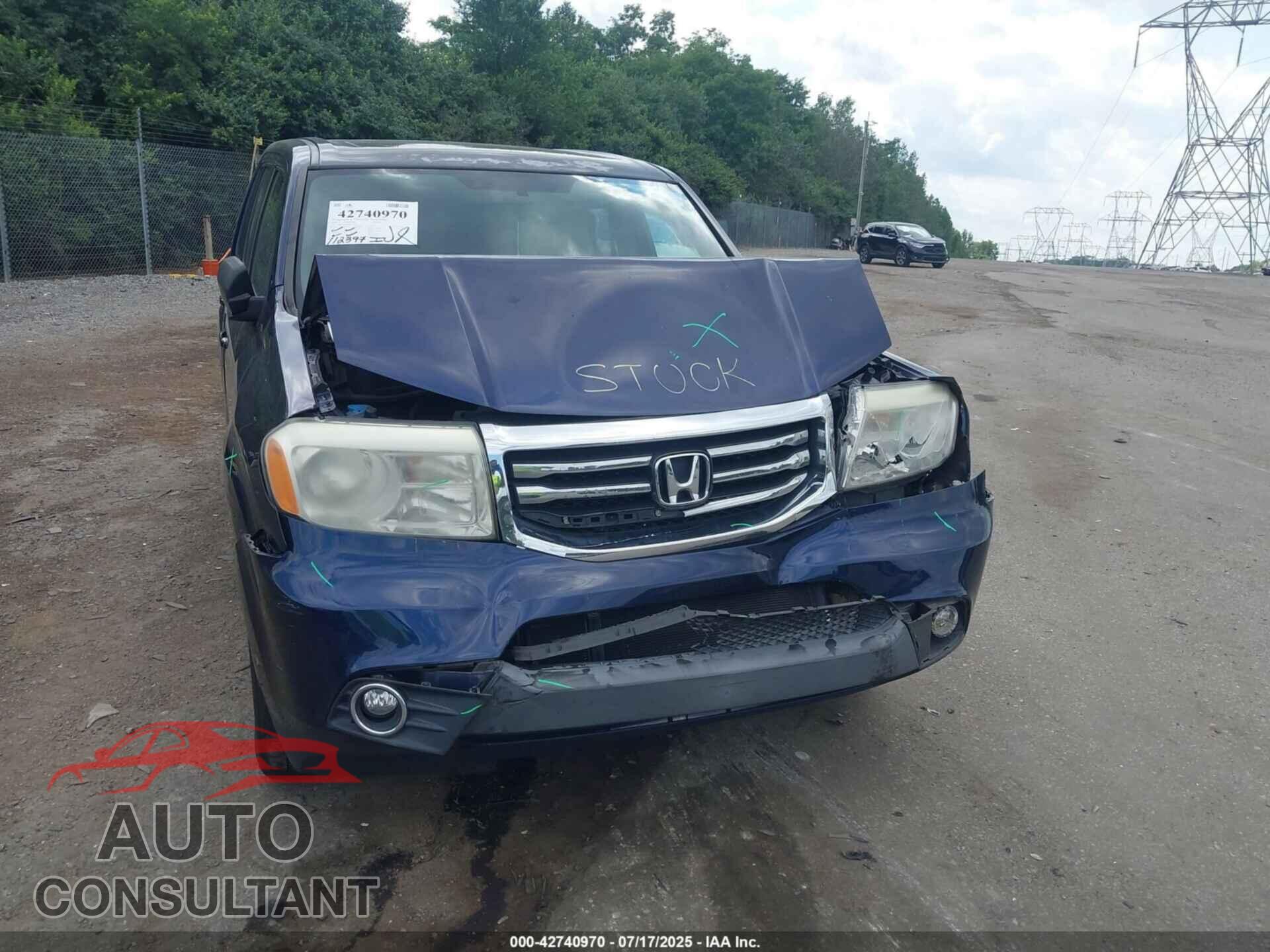 HONDA PILOT 2014 - 5FNYF4H74EB025132