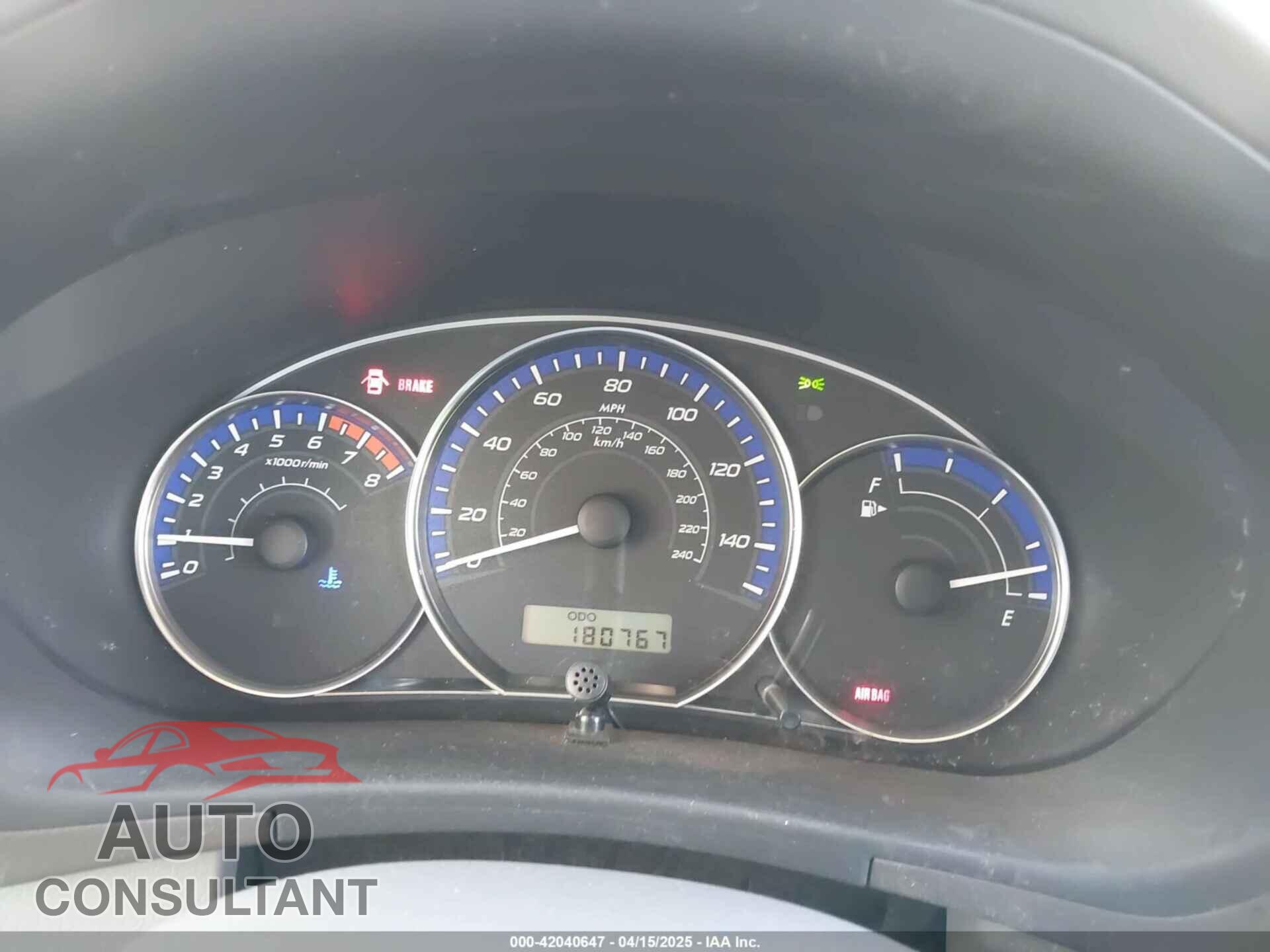 SUBARU FORESTER 2010 - JF2SH6BC0AG776568