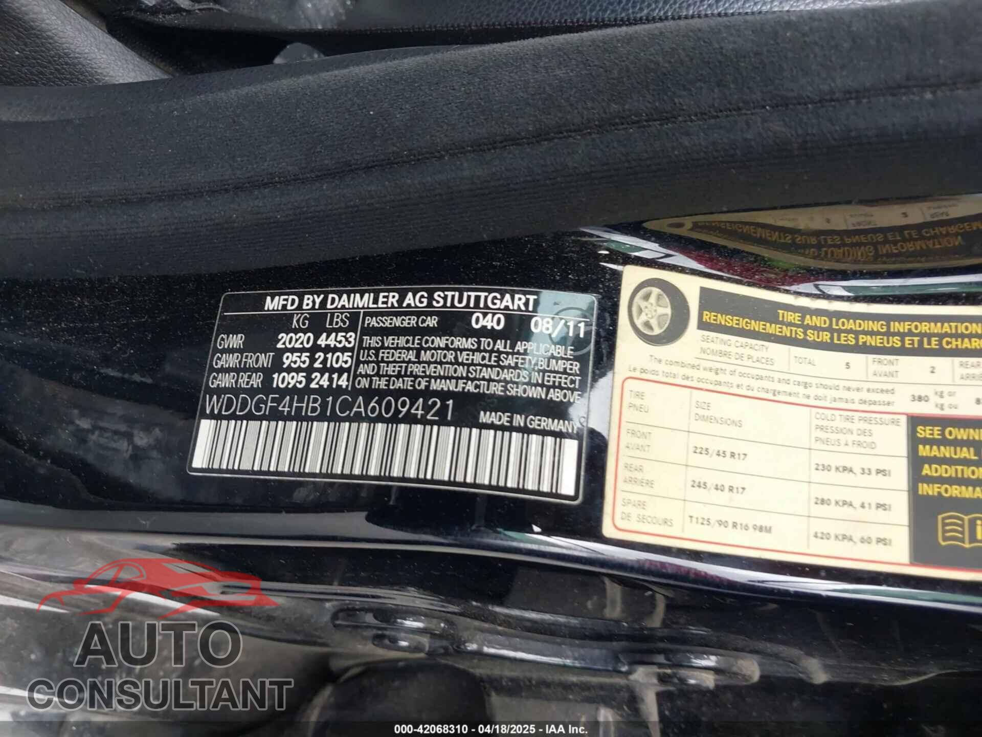 MERCEDES-BENZ C 250 2012 - WDDGF4HB1CA609421