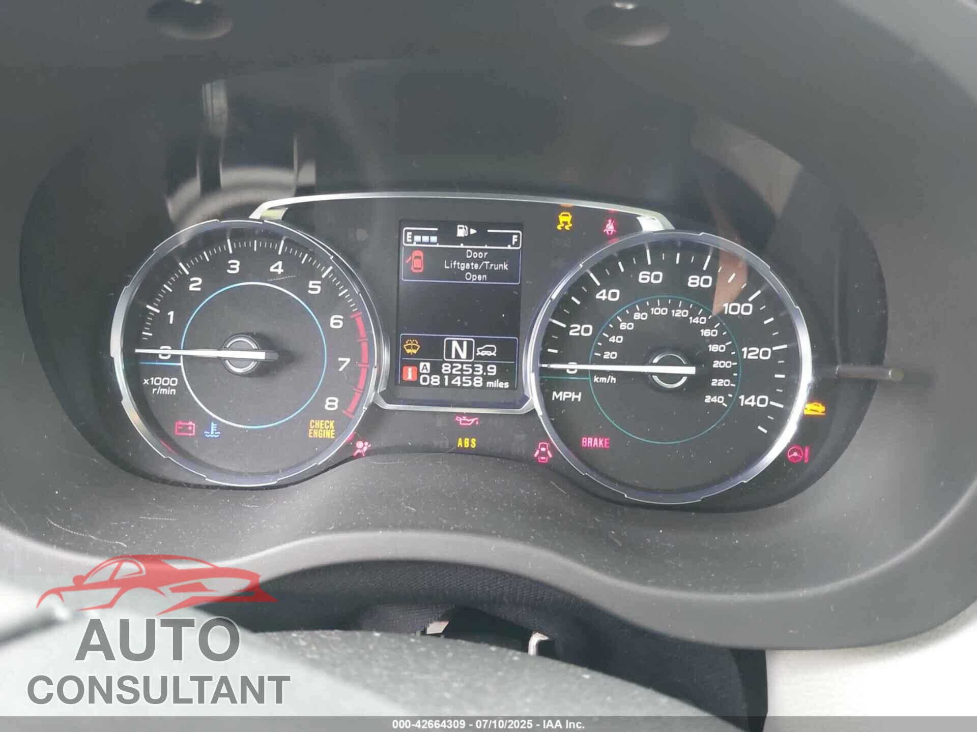 SUBARU FORESTER 2017 - JF2SJAJC8HH468111