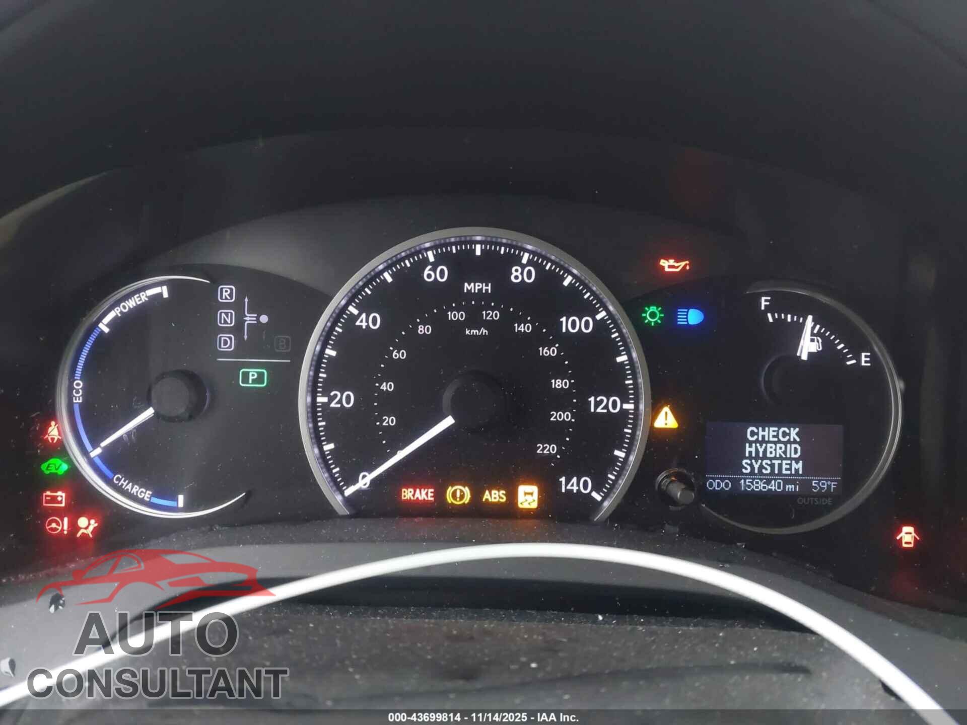 LEXUS CT 200H 2011 - JTHKD5BH5B2044255
