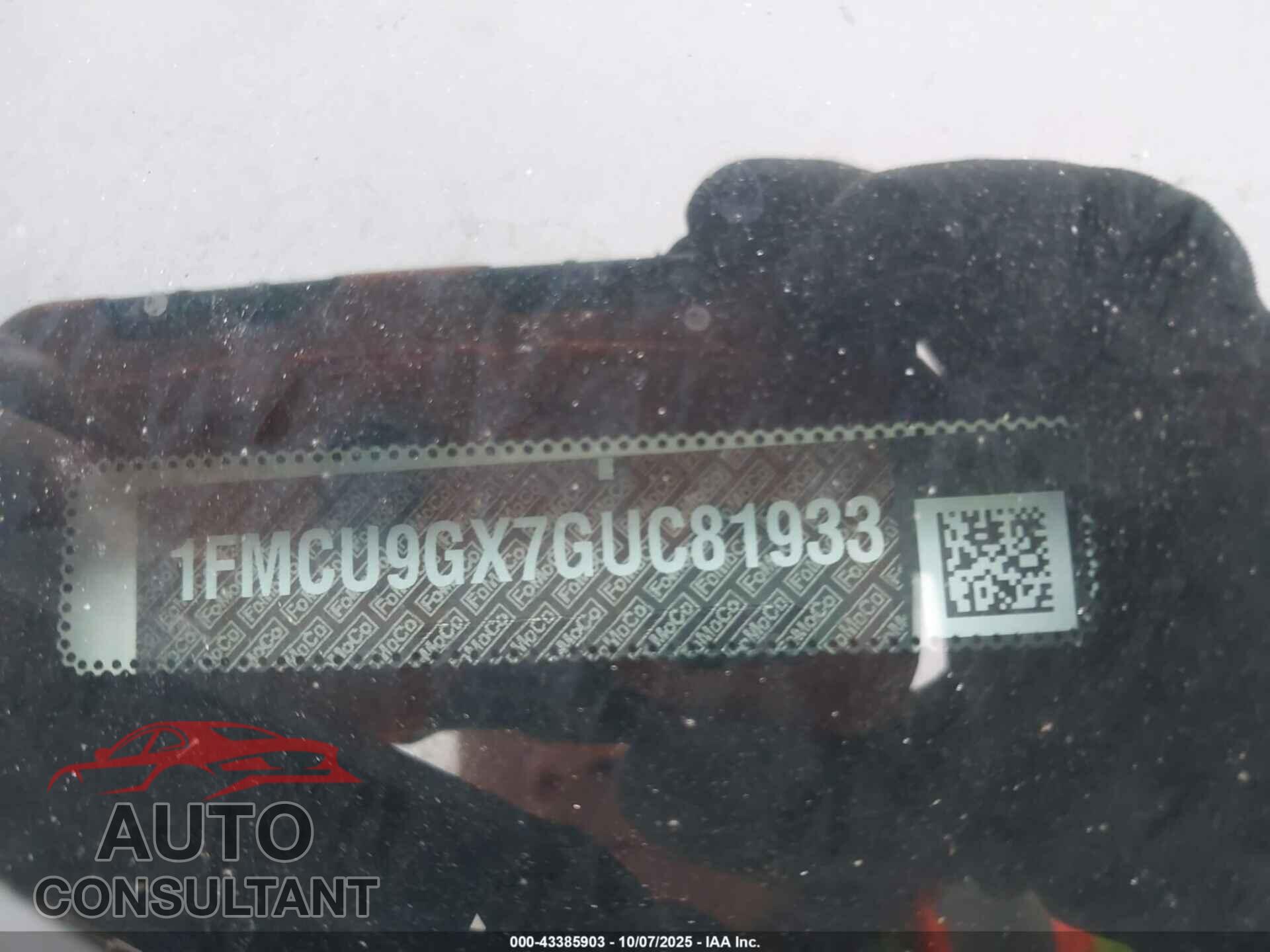 FORD ESCAPE 2016 - 1FMCU9GX7GUC81933