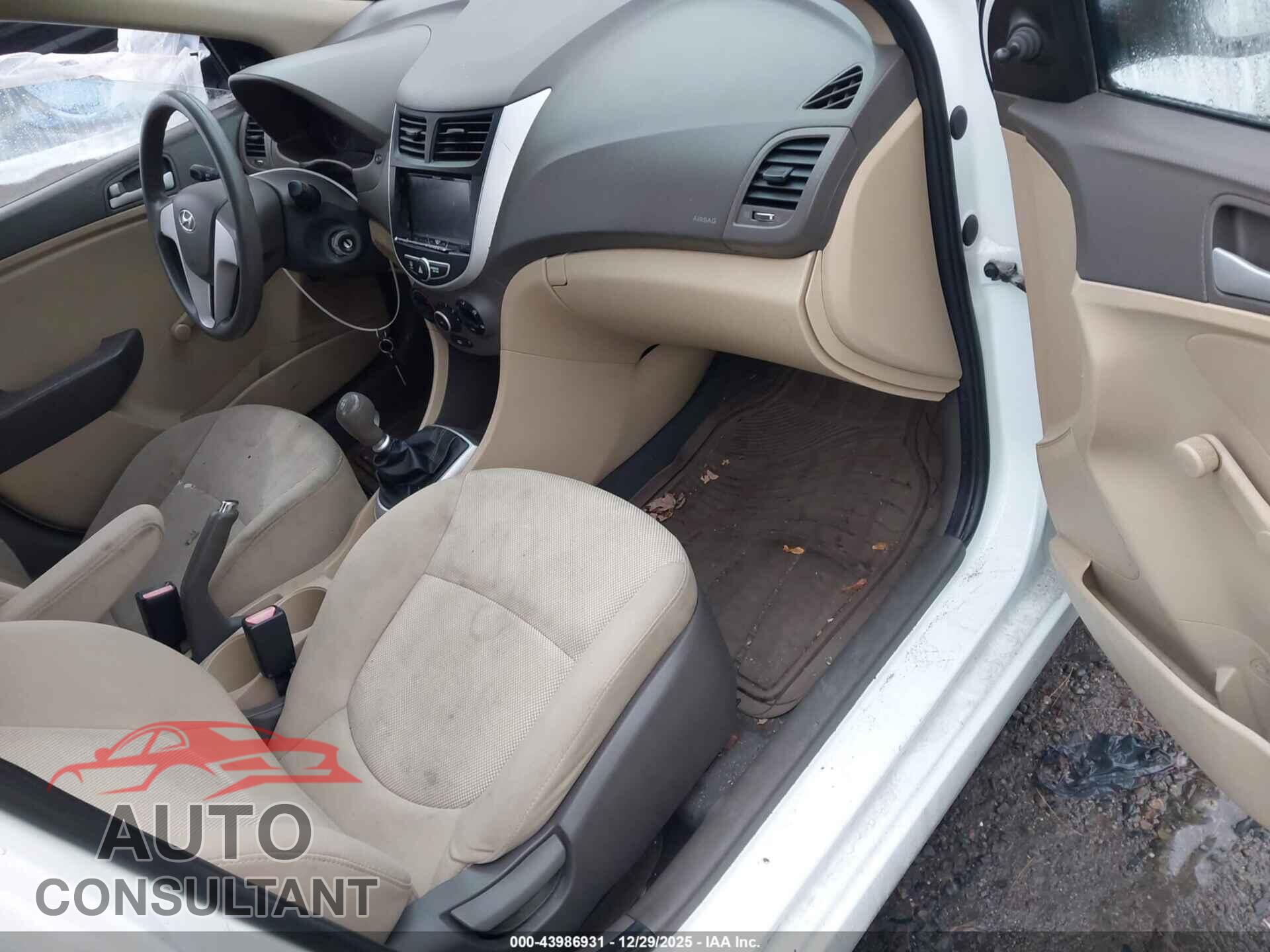 HYUNDAI ACCENT 2012 - KMHCT4AE2CU254355