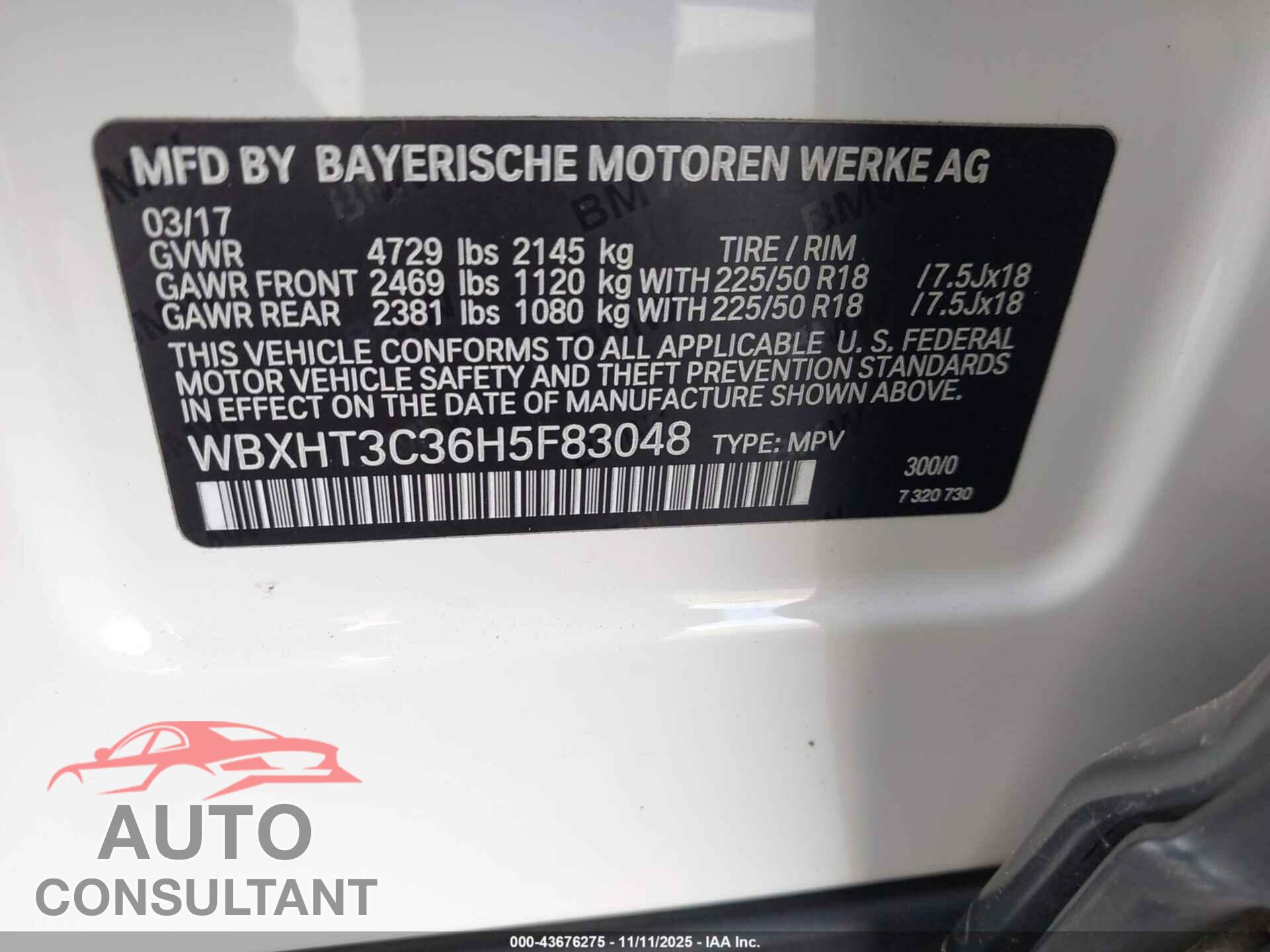 BMW X1 2017 - WBXHT3C36H5F83048