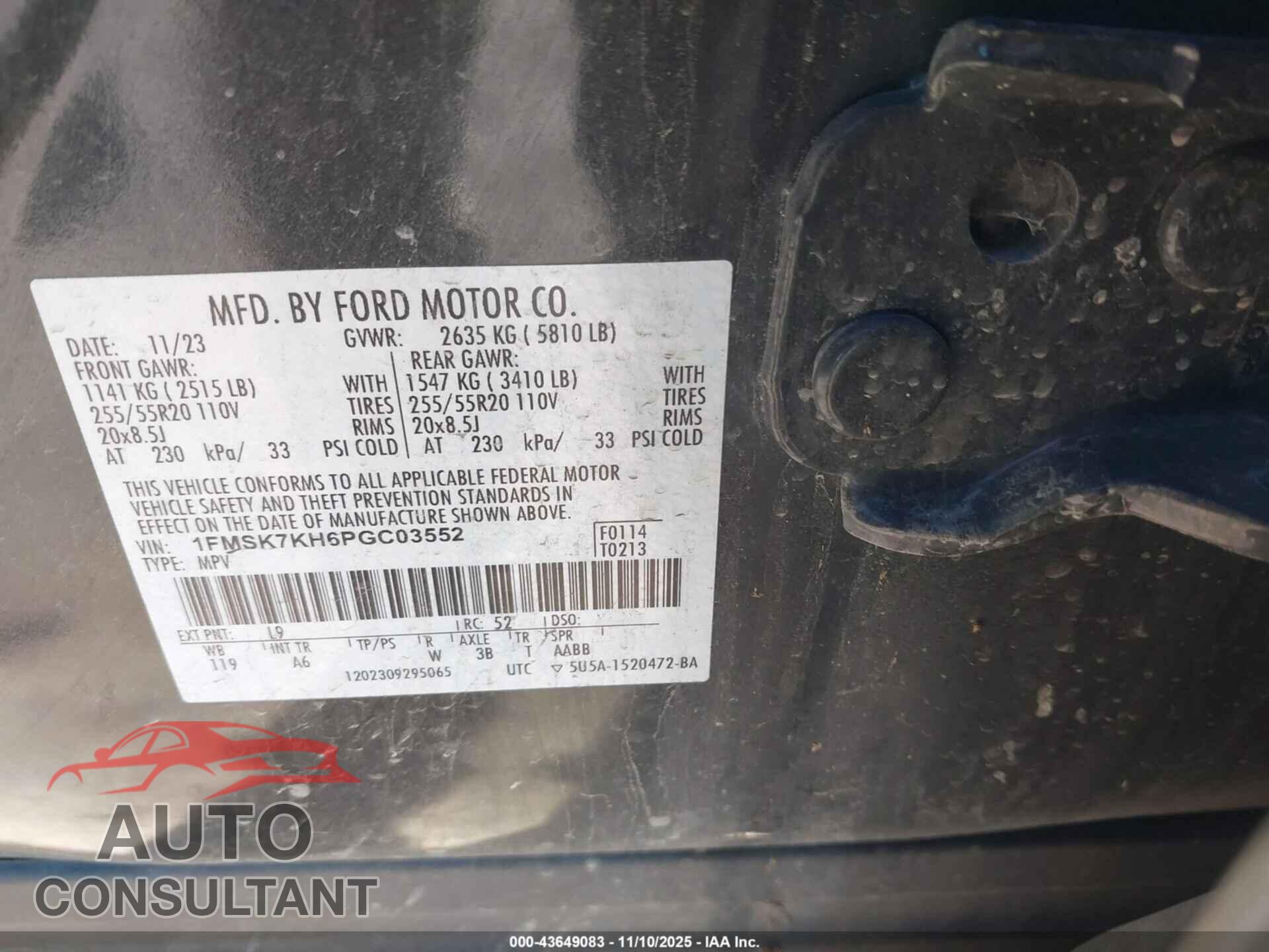 FORD EXPLORER 2023 - 1FMSK7KH6PGC03552