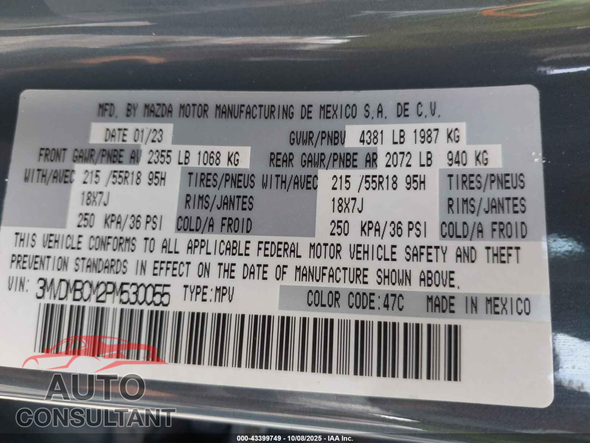 MAZDA CX-30 2023 - 3MVDMBCM2PM530055