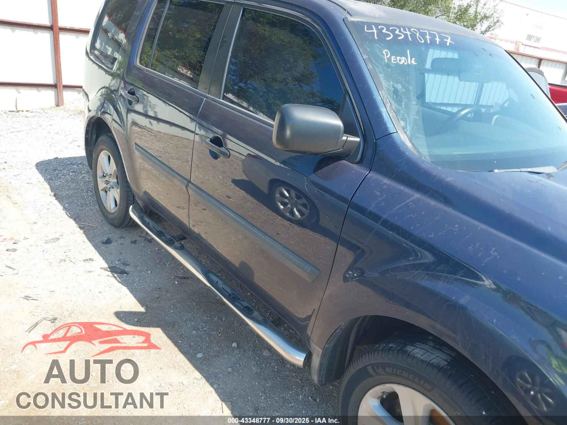 HONDA PILOT 2012 - 5FNYF3H26CB001023