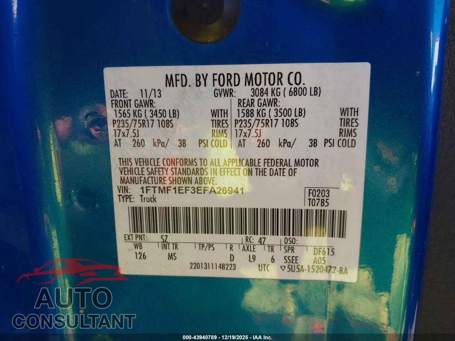 FORD F-150 2014 - 1FTMF1EF3EFA26941