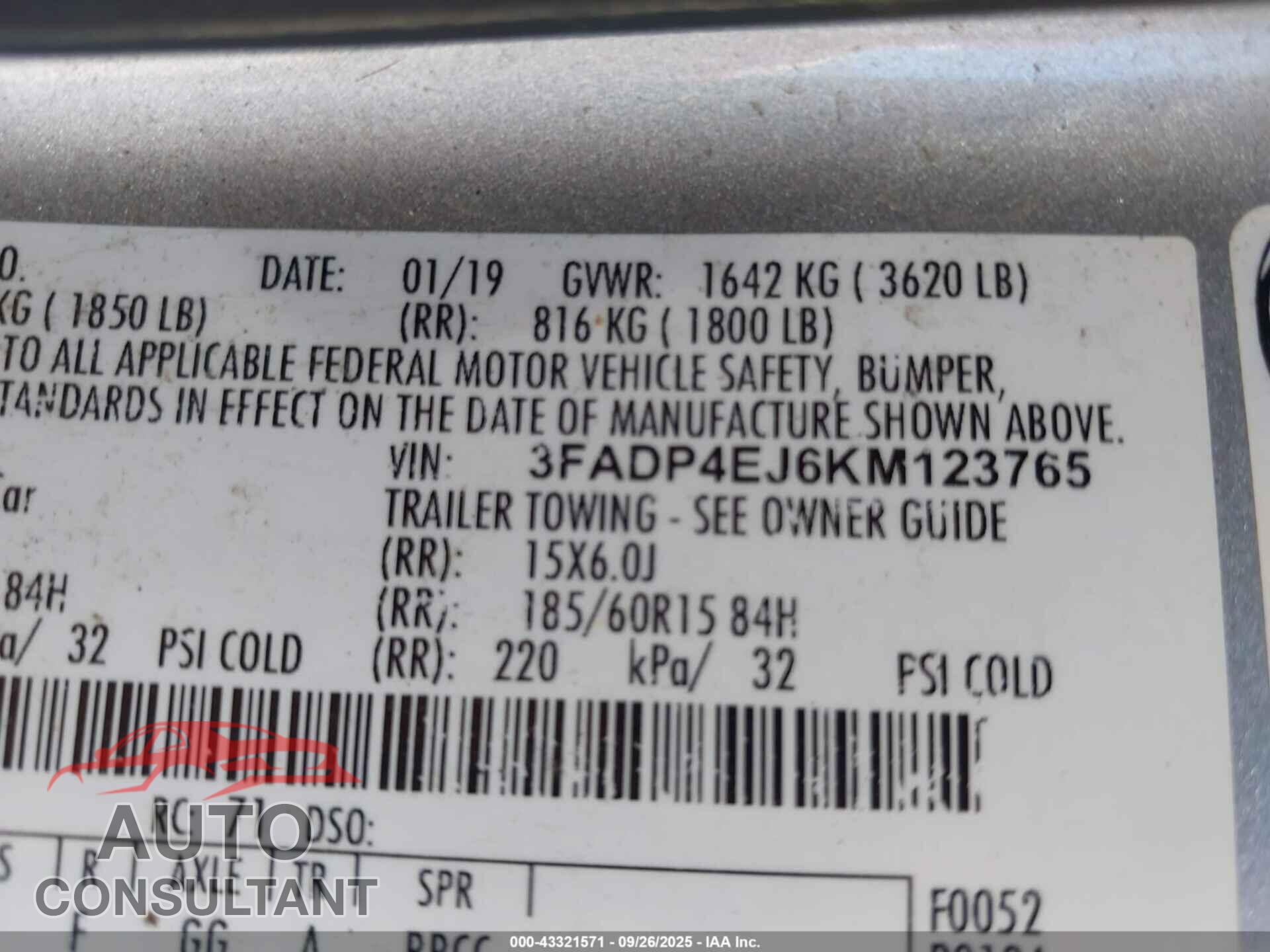 FORD FIESTA 2019 - 3FADP4EJ6KM123765